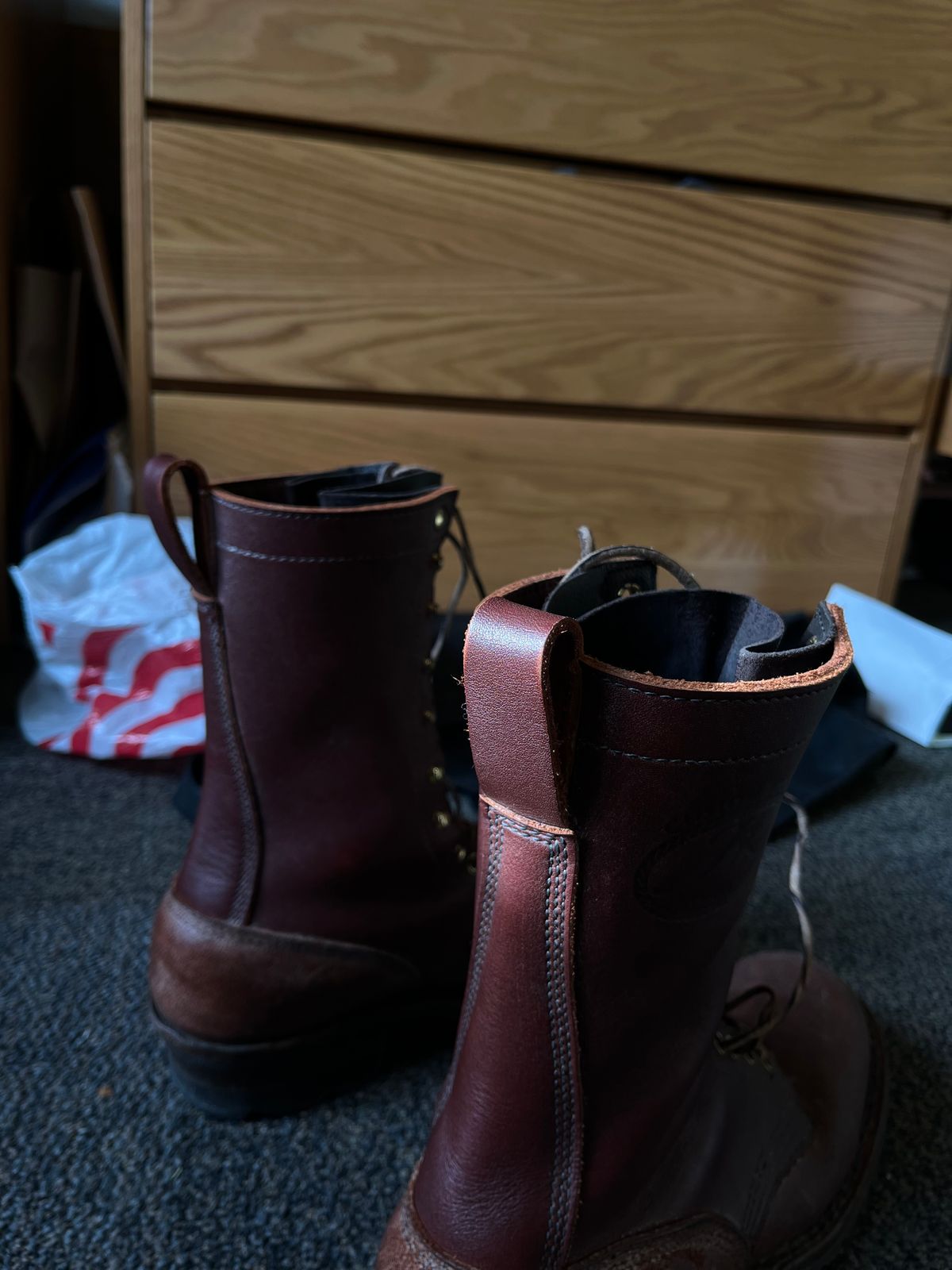 Photo by potatopotato on December 15, 2025 of the JK Boots Superduty in Seidel Redwood Oil Tan & Seidel Redwood Oil Tan Roughout.