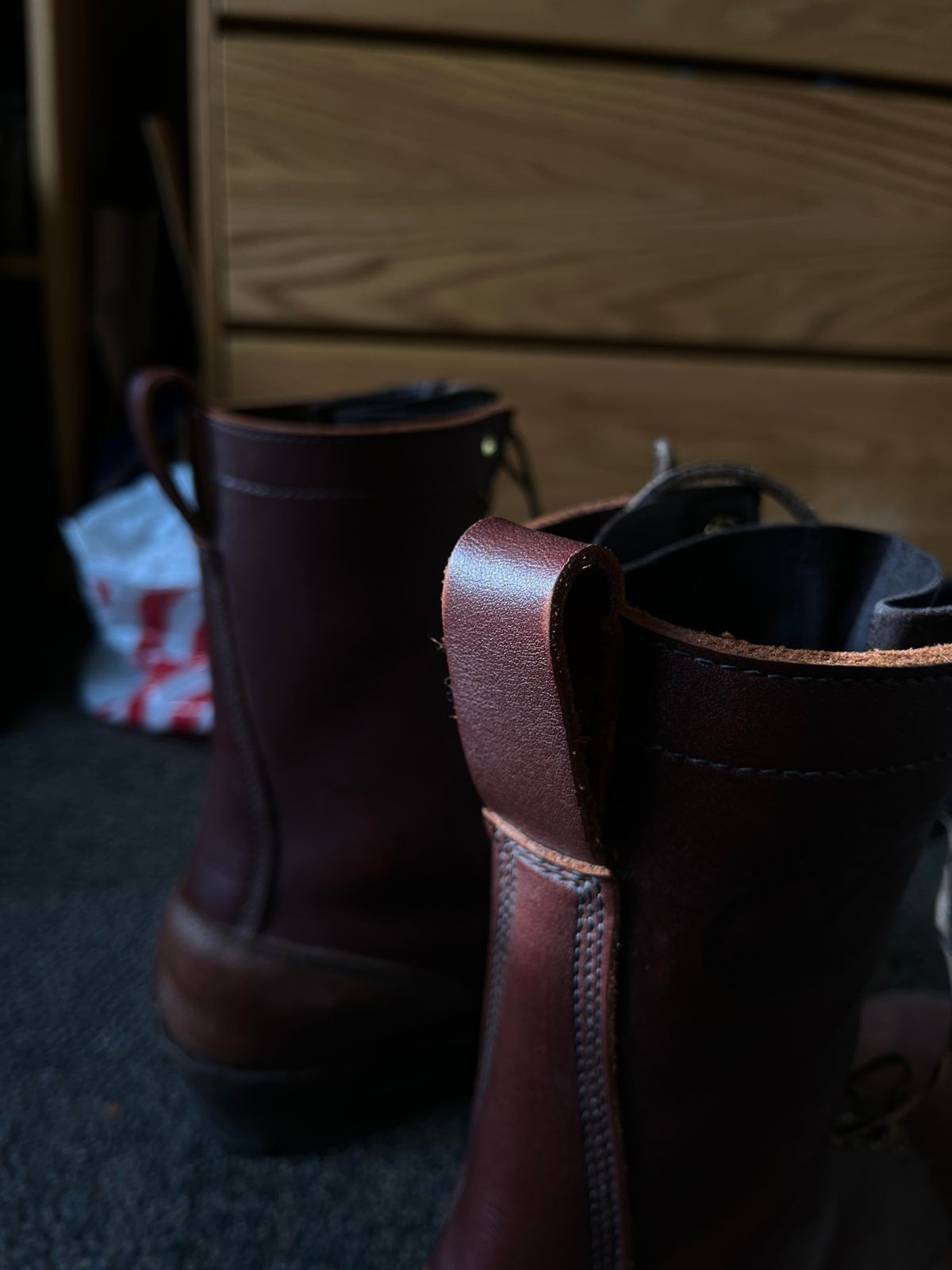 Photo by potatopotato on December 15, 2025 of the JK Boots Superduty in Seidel Redwood Oil Tan & Seidel Redwood Oil Tan Roughout.