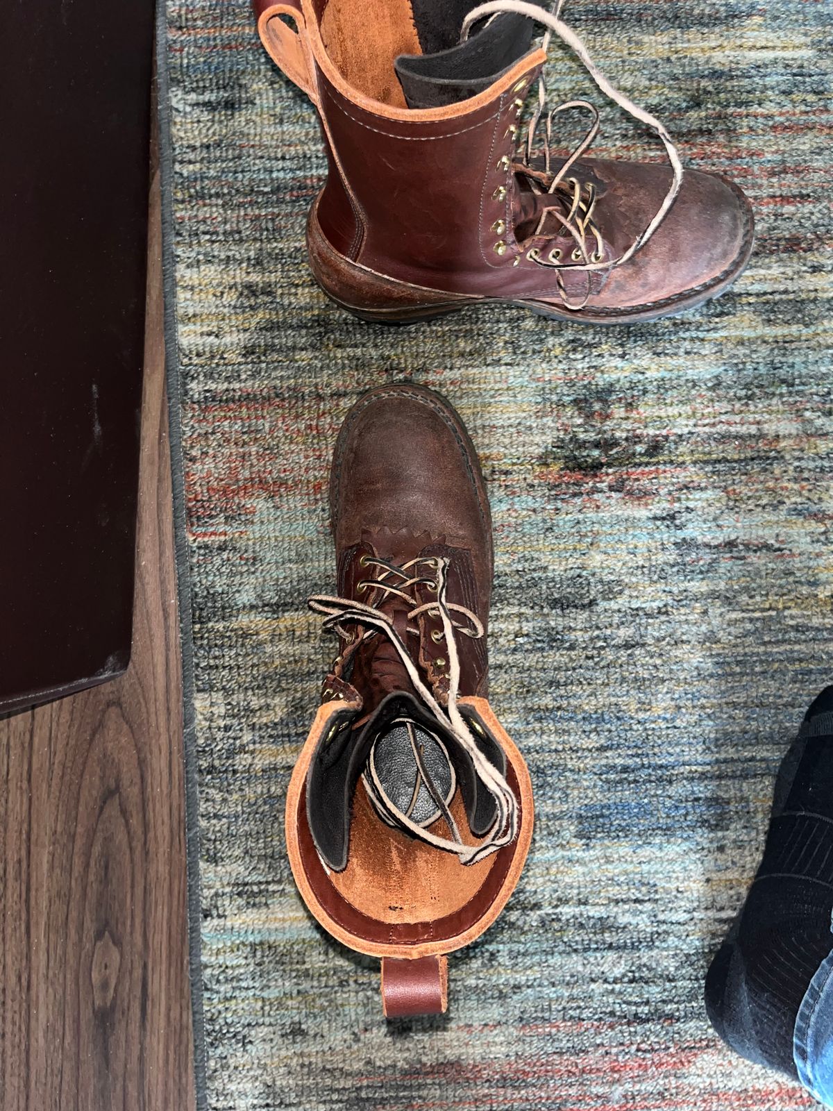 Photo by potatopotato on January 17, 2026 of the JK Boots Superduty in Seidel Redwood Oil Tan & Seidel Redwood Oil Tan Roughout.