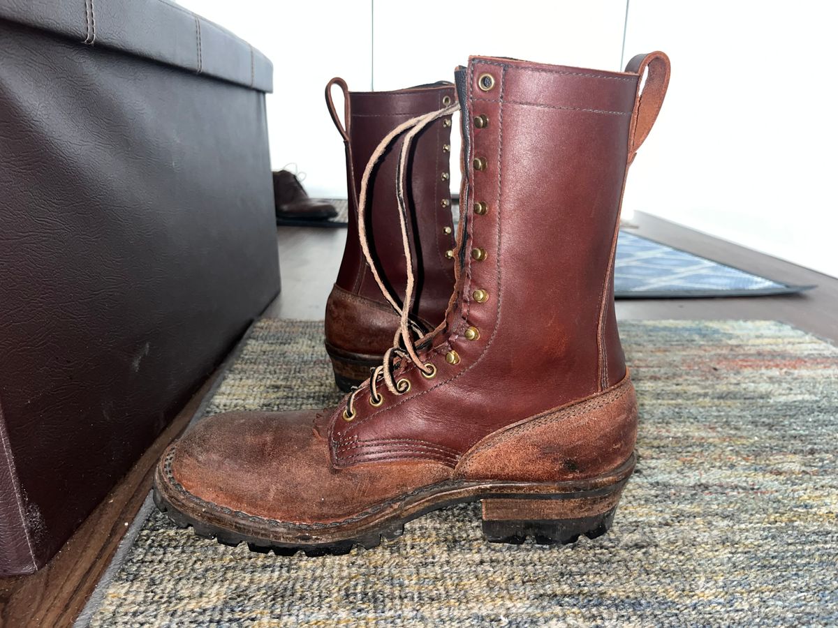 Photo by potatopotato on January 17, 2026 of the JK Boots Superduty in Seidel Redwood Oil Tan & Seidel Redwood Oil Tan Roughout.