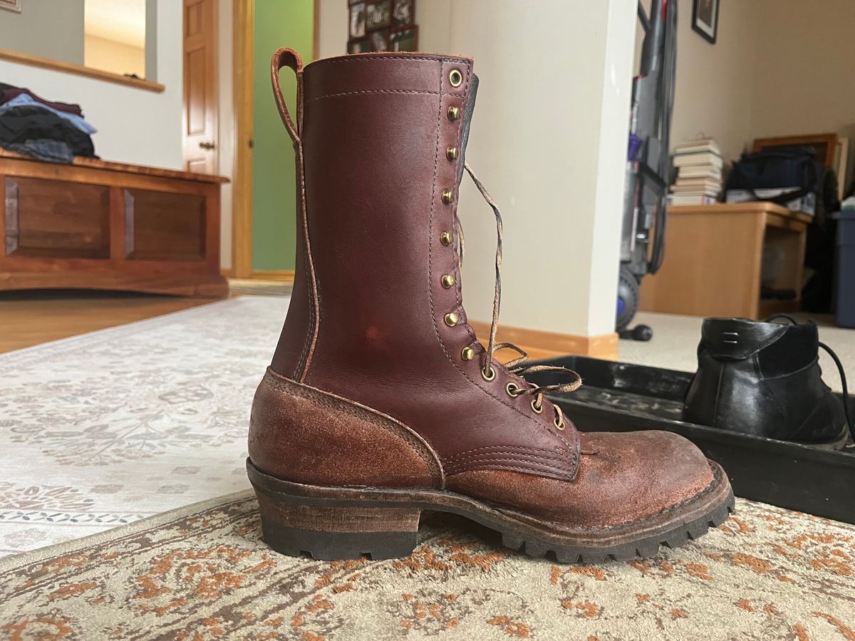 Photo by potatopotato on January 15, 2026 of the JK Boots Superduty in Seidel Redwood Oil Tan & Seidel Redwood Oil Tan Roughout.
