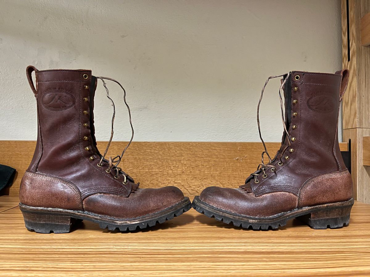 Photo by potatopotato on January 21, 2026 of the JK Boots Superduty in Seidel Redwood Oil Tan & Seidel Redwood Oil Tan Roughout.