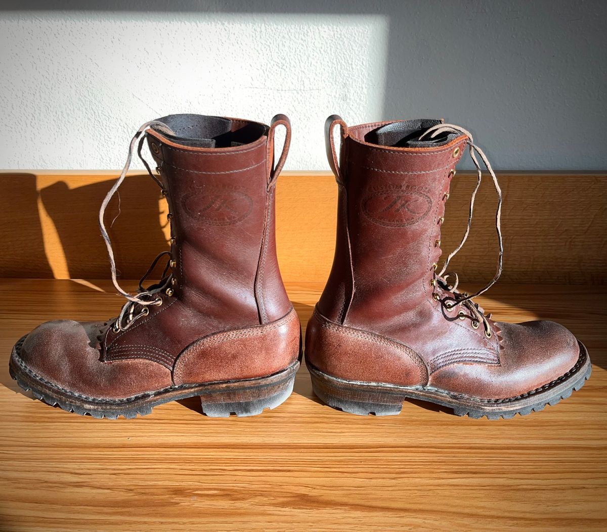 Photo by potatopotato on January 23, 2026 of the JK Boots Superduty in Seidel Redwood Oil Tan & Seidel Redwood Oil Tan Roughout.
