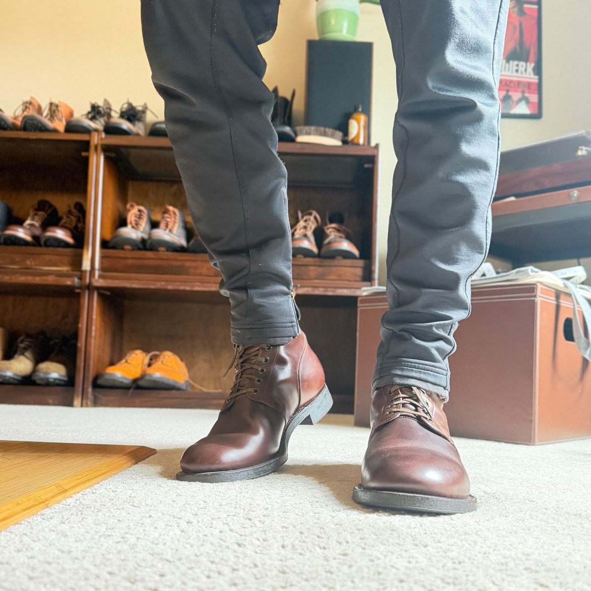 Photo by moznme on April 17, 2026 of the Viberg x Himel Ammunition Boot in Comipel Brown Horsebutt.