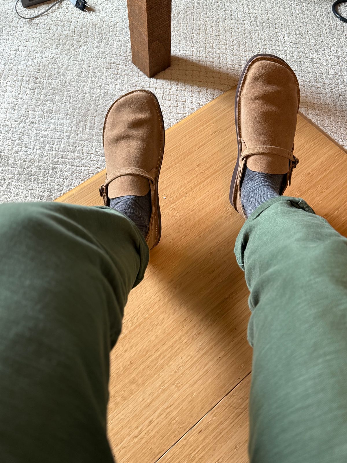 Photo by moznme on October 1, 2024 of the Oak Street Bootmakers Oak Street Bootmakers / Country Loafer in Horween Natural Chromexcel Roughout.