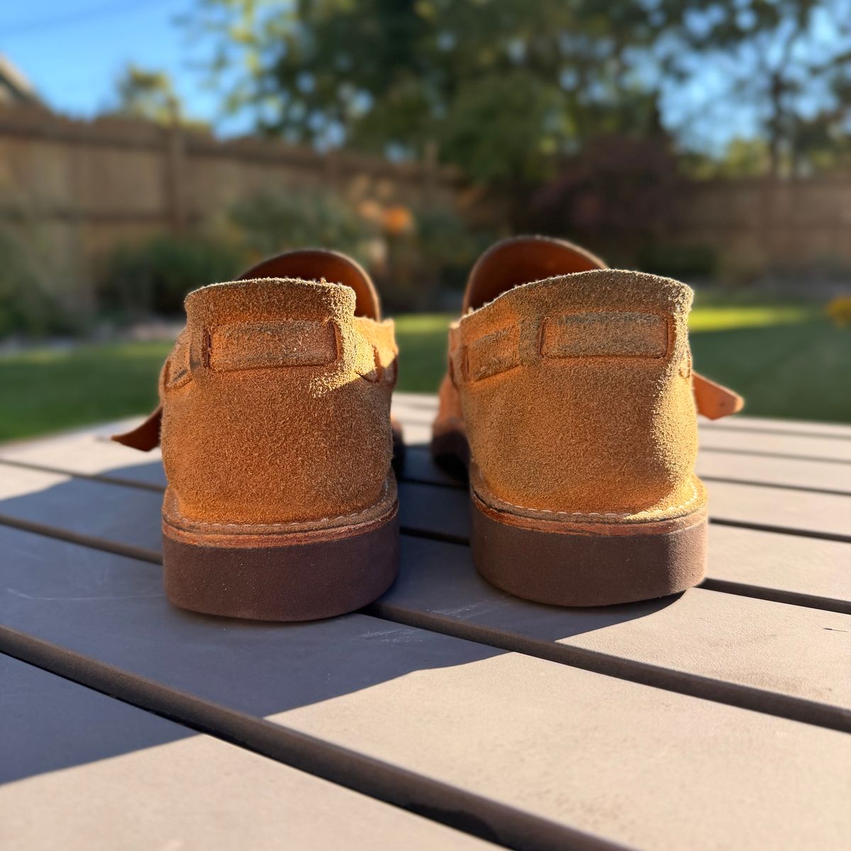 Photo by moznme on October 1, 2025 of the Oak Street Bootmakers Oak Street Bootmakers / Country Loafer in Horween Natural Chromexcel Roughout.