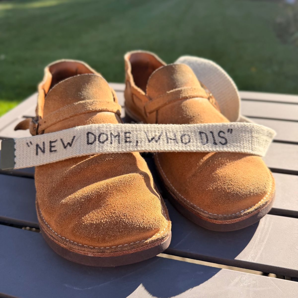 Photo by moznme on October 1, 2025 of the Oak Street Bootmakers Oak Street Bootmakers / Country Loafer in Horween Natural Chromexcel Roughout.