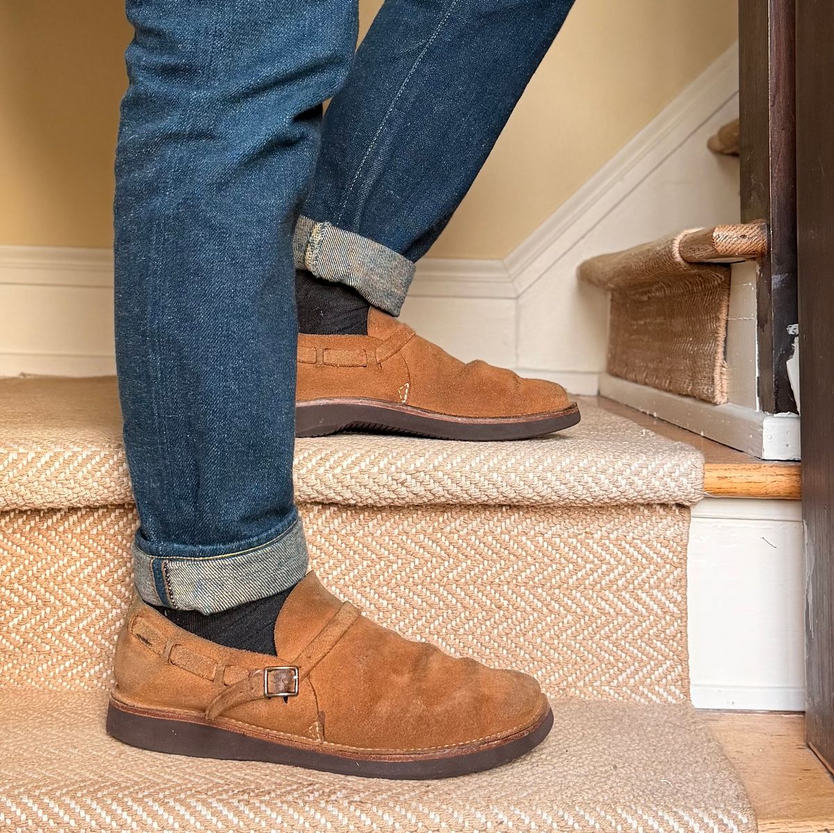 Photo by moznme on December 1, 2025 of the Oak Street Bootmakers Oak Street Bootmakers / Country Loafer in Horween Natural Chromexcel Roughout.