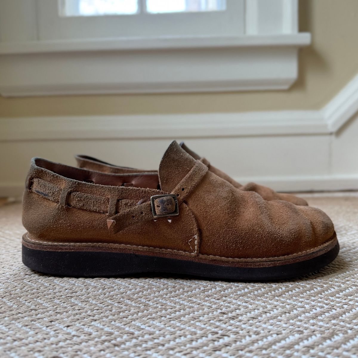 Photo by moznme on February 2, 2026 of the Oak Street Bootmakers Oak Street Bootmakers / Country Loafer in Horween Natural Chromexcel Roughout.