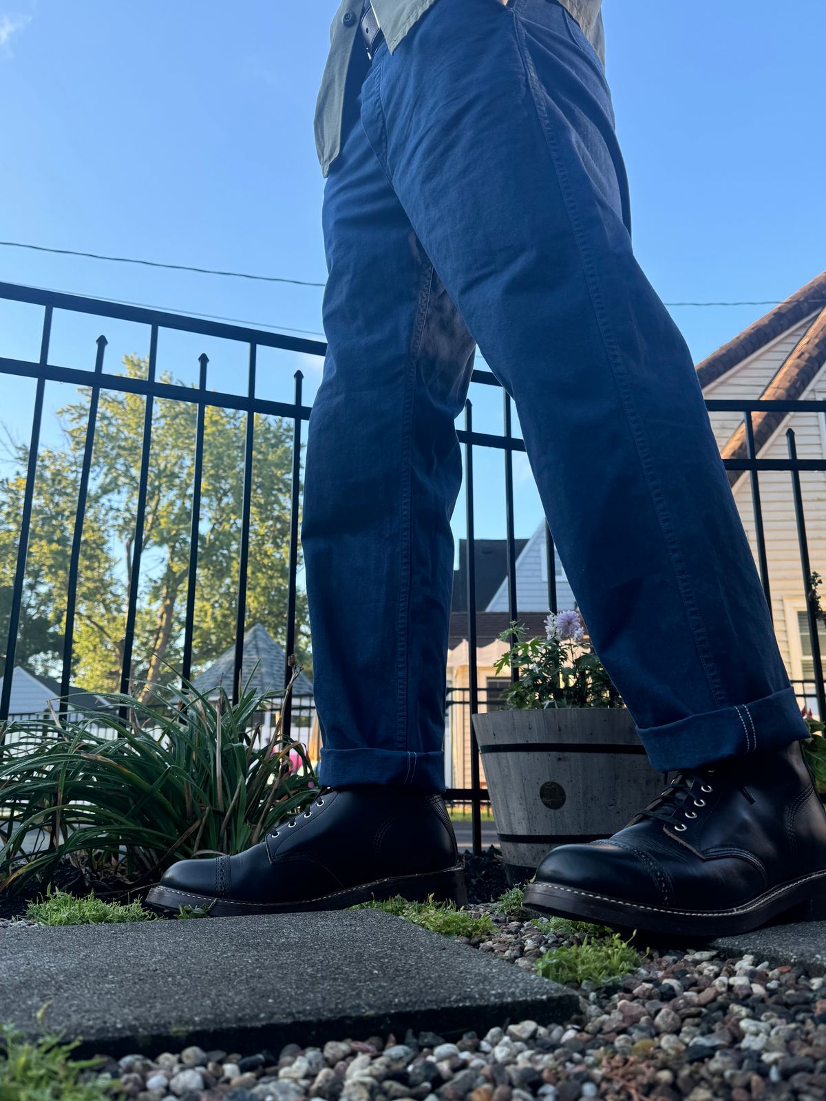 Photo by moznme on September 10, 2024 of the John Lofgren Combat Boots in Horween Black Chromexcel.