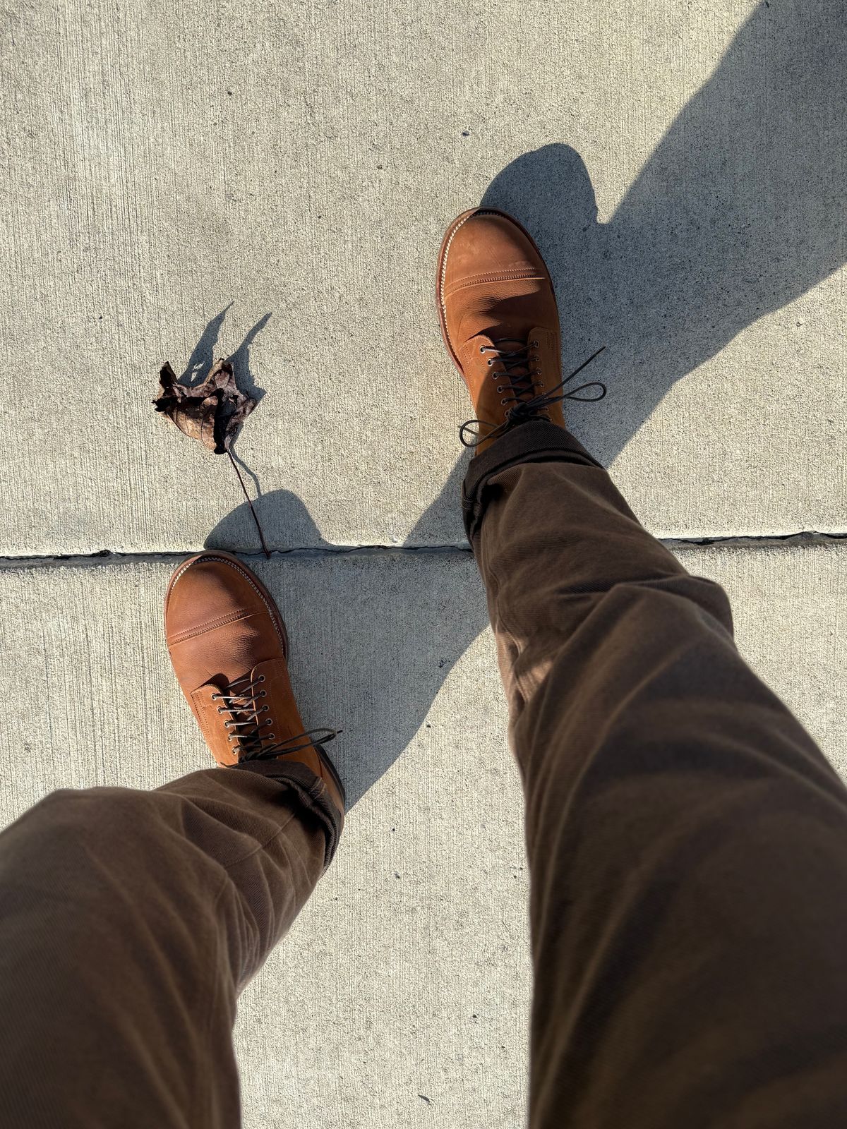 Photo by moznme on October 10, 2024 of the Viberg Service Boot PCT in Viberg / C.F. Stead Nutmeg Waxed Kudu.