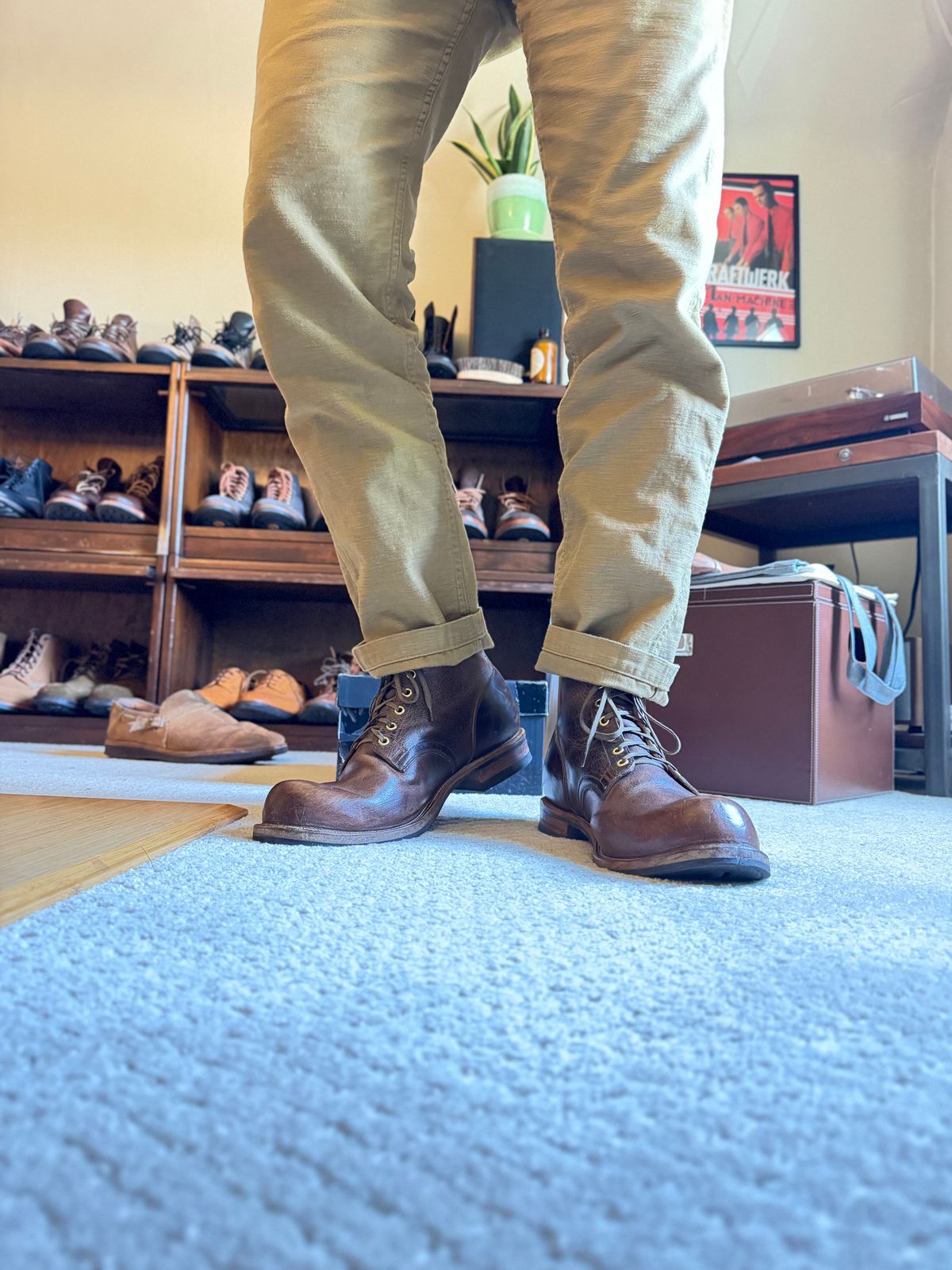 Photo by moznme on May 4, 2026 of the Viberg Service Boot in Horween Rowdy Dachshund.