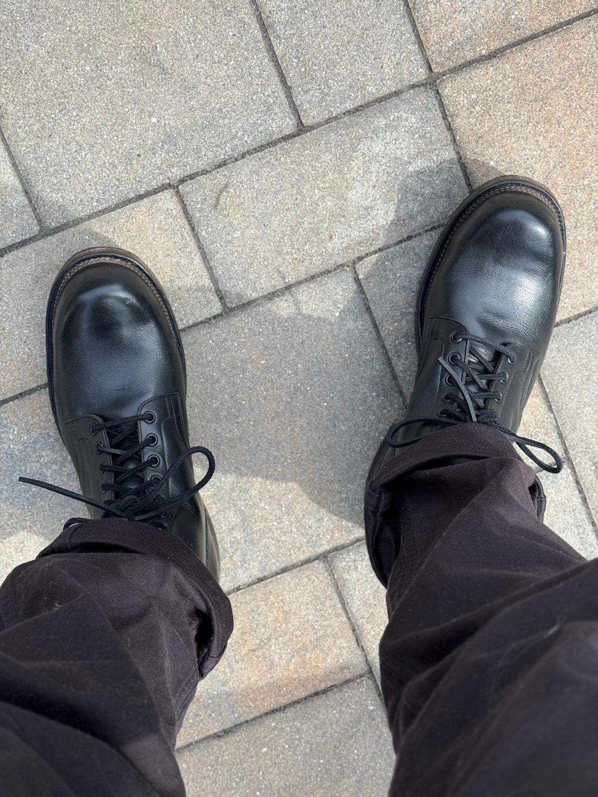 Photo by moznme on August 28, 2025 of the Viberg Service Boot in Horween Black Wooly CXL.