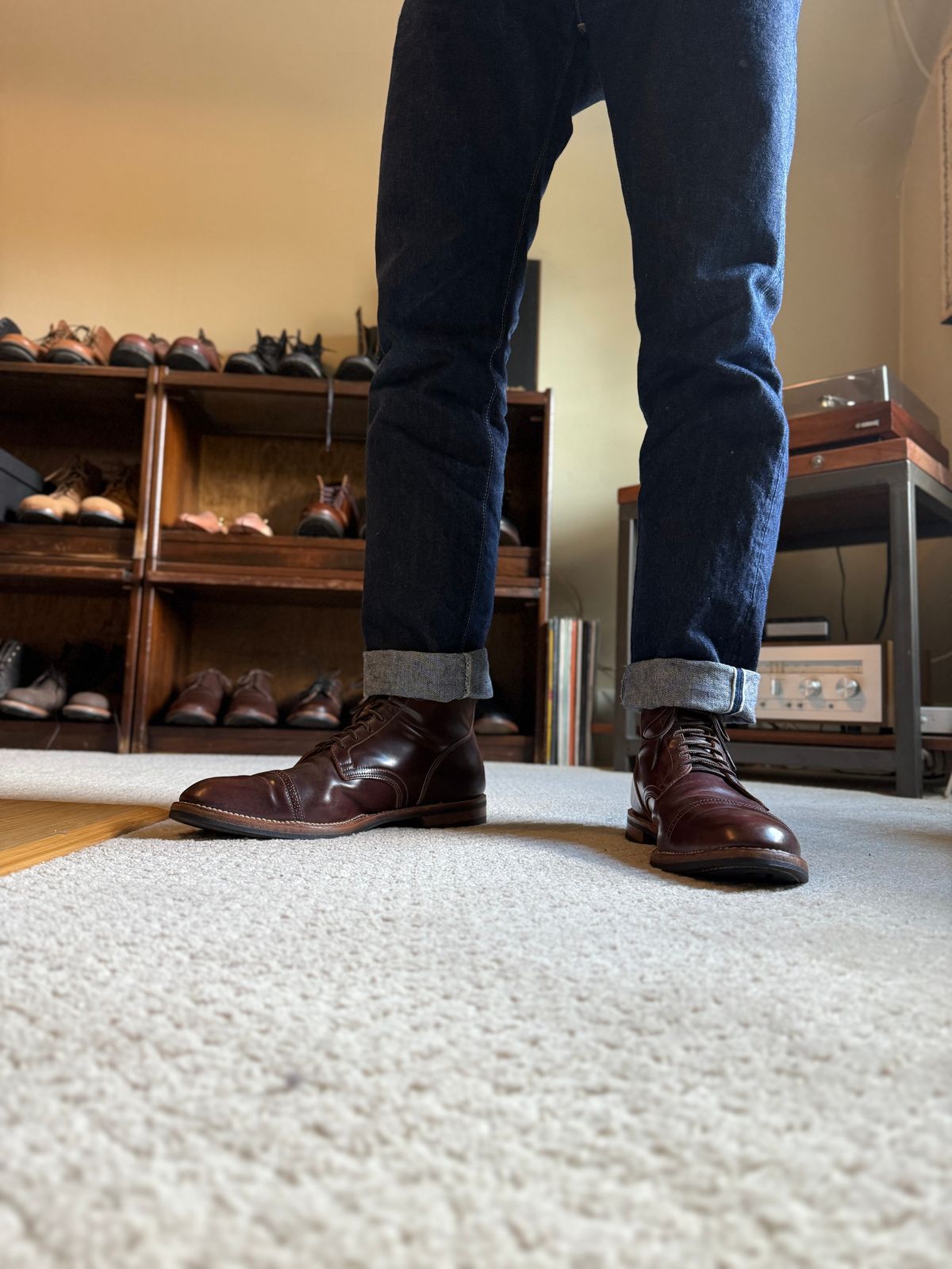 Photo by moznme on May 9, 2025 of the Viberg Service Boot BCT in Horween Color 8 Shell Cordovan.