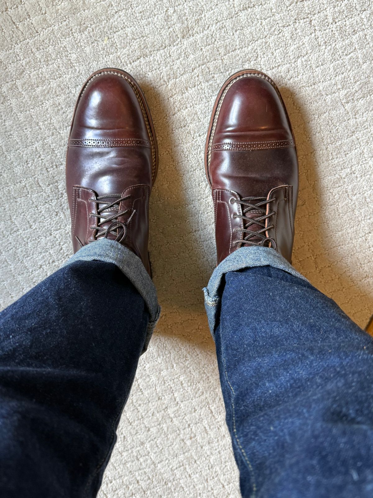 Photo by moznme on May 9, 2025 of the Viberg Service Boot BCT in Horween Color 8 Shell Cordovan.