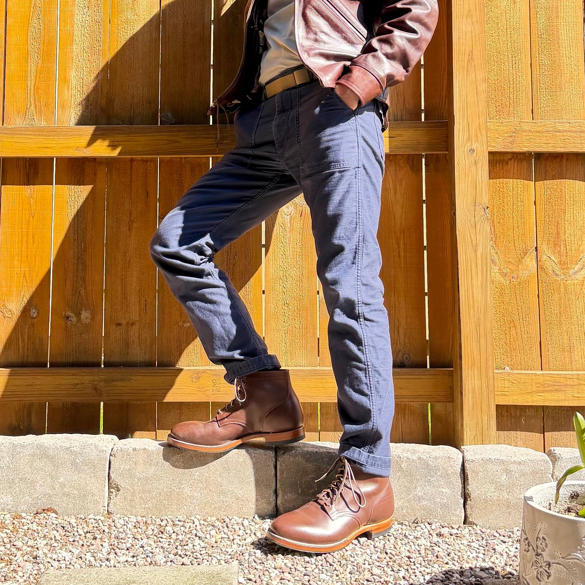 Photo by moznme on April 23, 2026 of the Viberg Service Boot in Badalassi Carlo Coffee Vachetta Minerva.