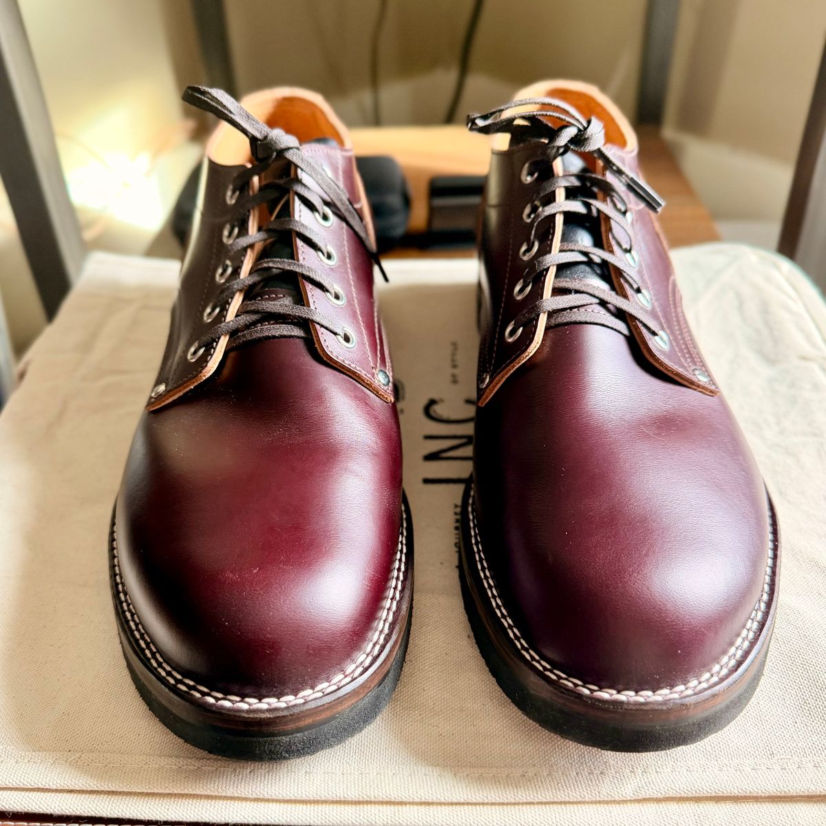 Photo by moznme on November 29, 2025 of the New River Boot Quade in Horween Color 8 Chromexcel.