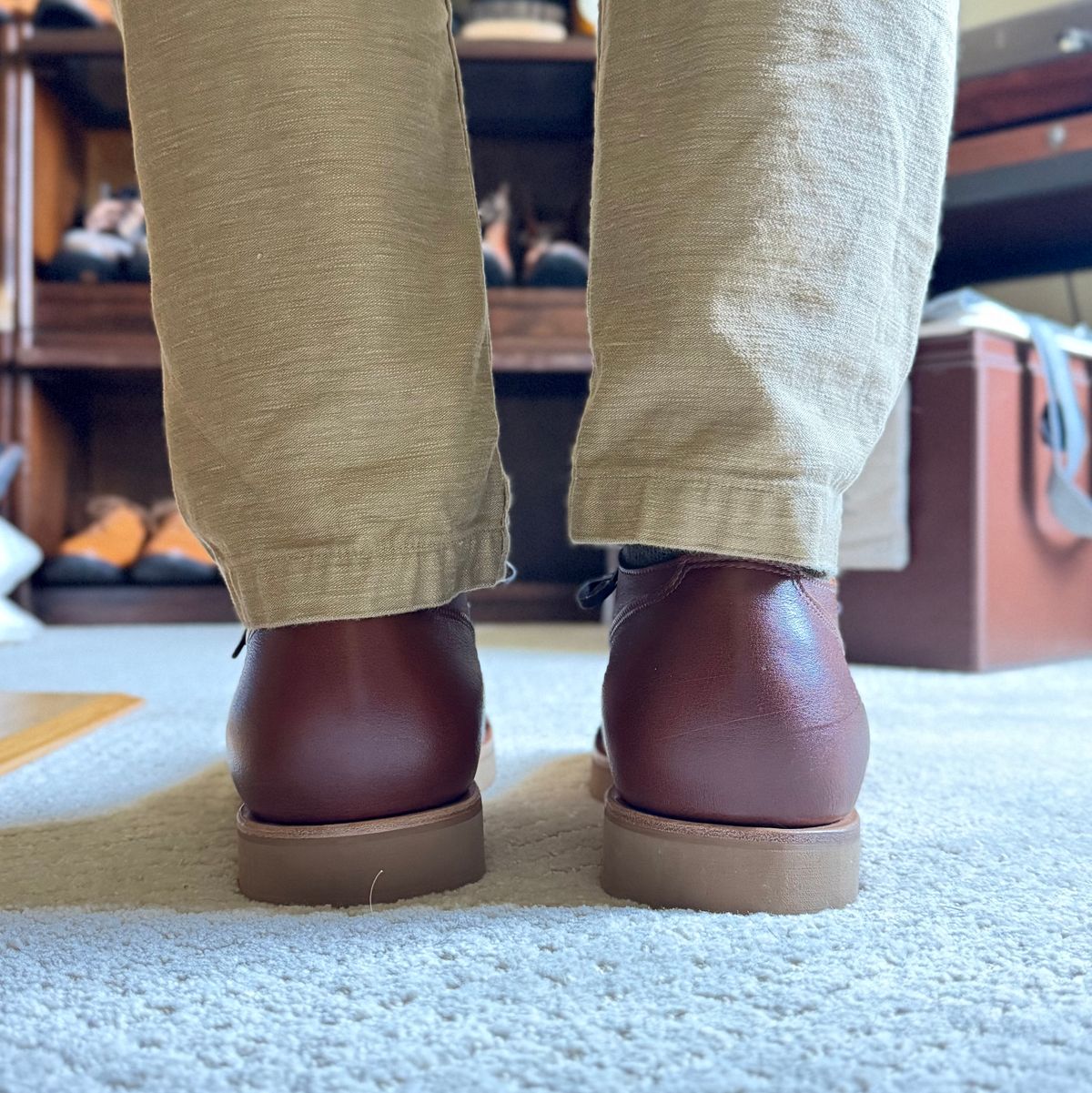 Photo by moznme on July 1, 2026 of the New River Boot Quade in C.F. Stead Caramel Classic Kudu.