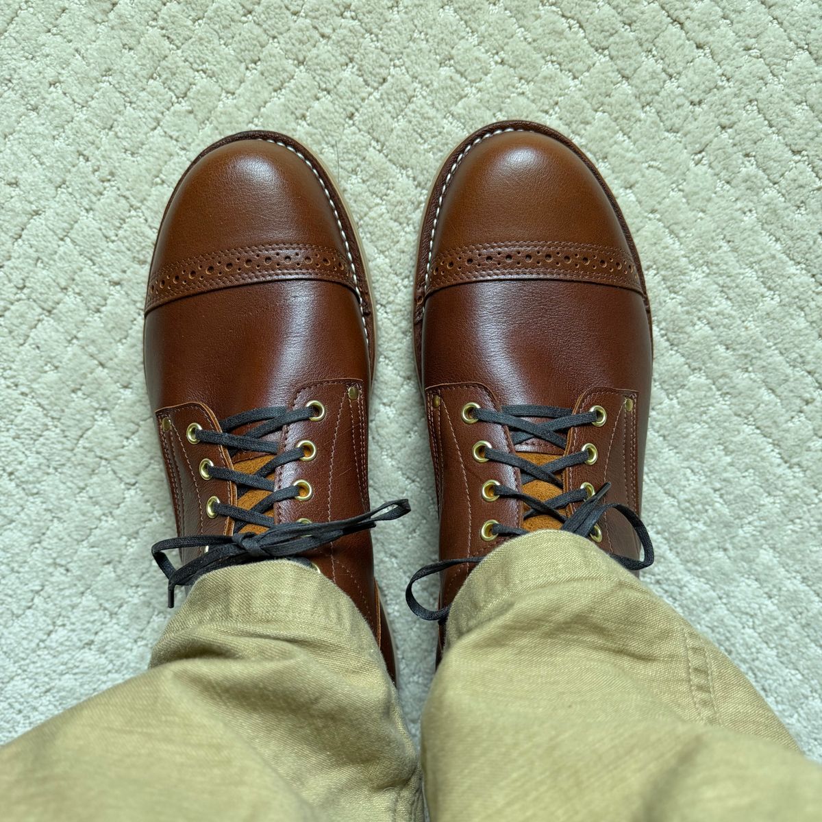 Photo by moznme on July 1, 2026 of the New River Boot Quade in C.F. Stead Caramel Classic Kudu.