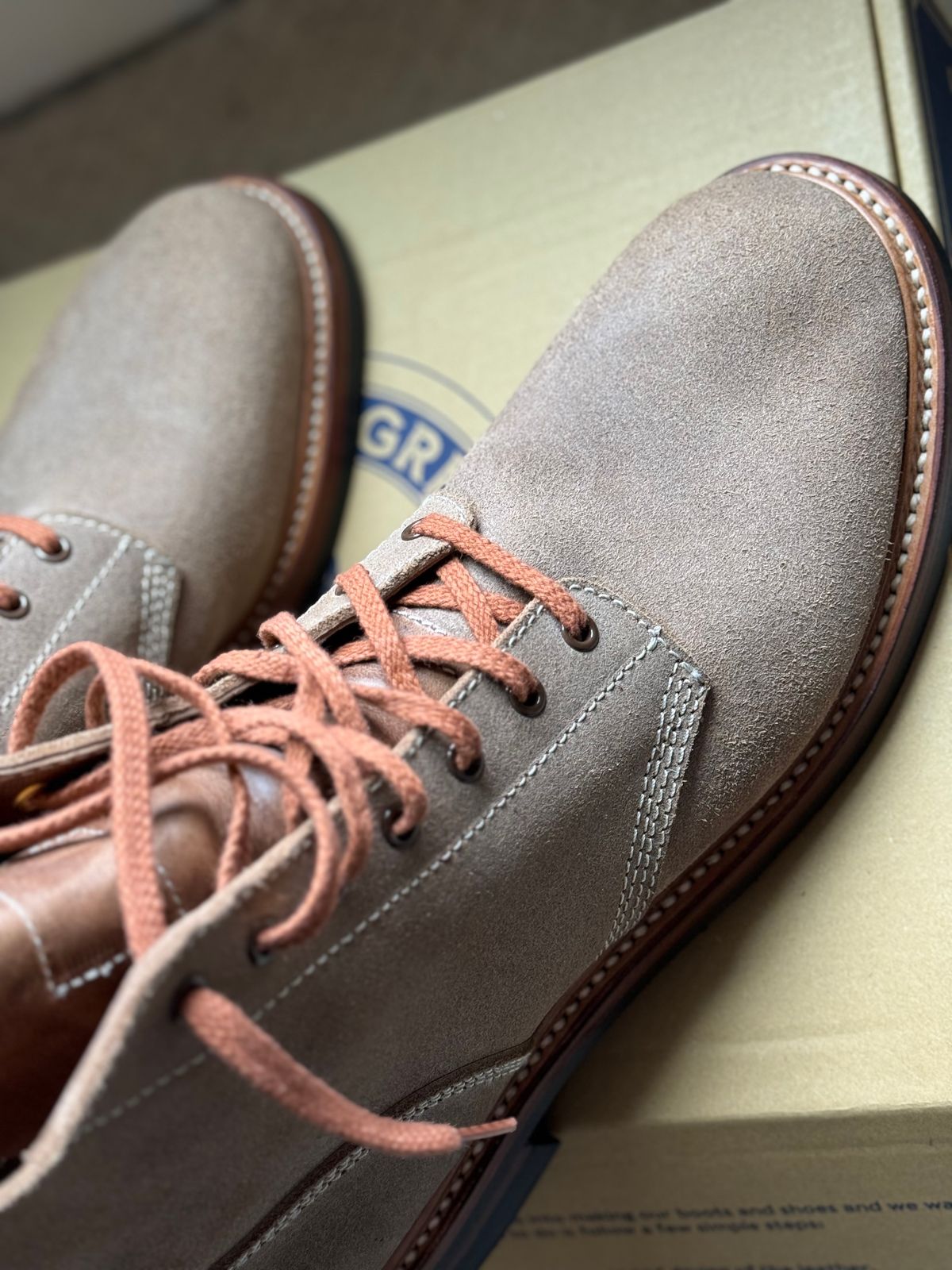 Photo by moznme on January 31, 2024 of the John Lofgren M-43 Service Shoes in Horween Natural CXL Cowhide Roughout.