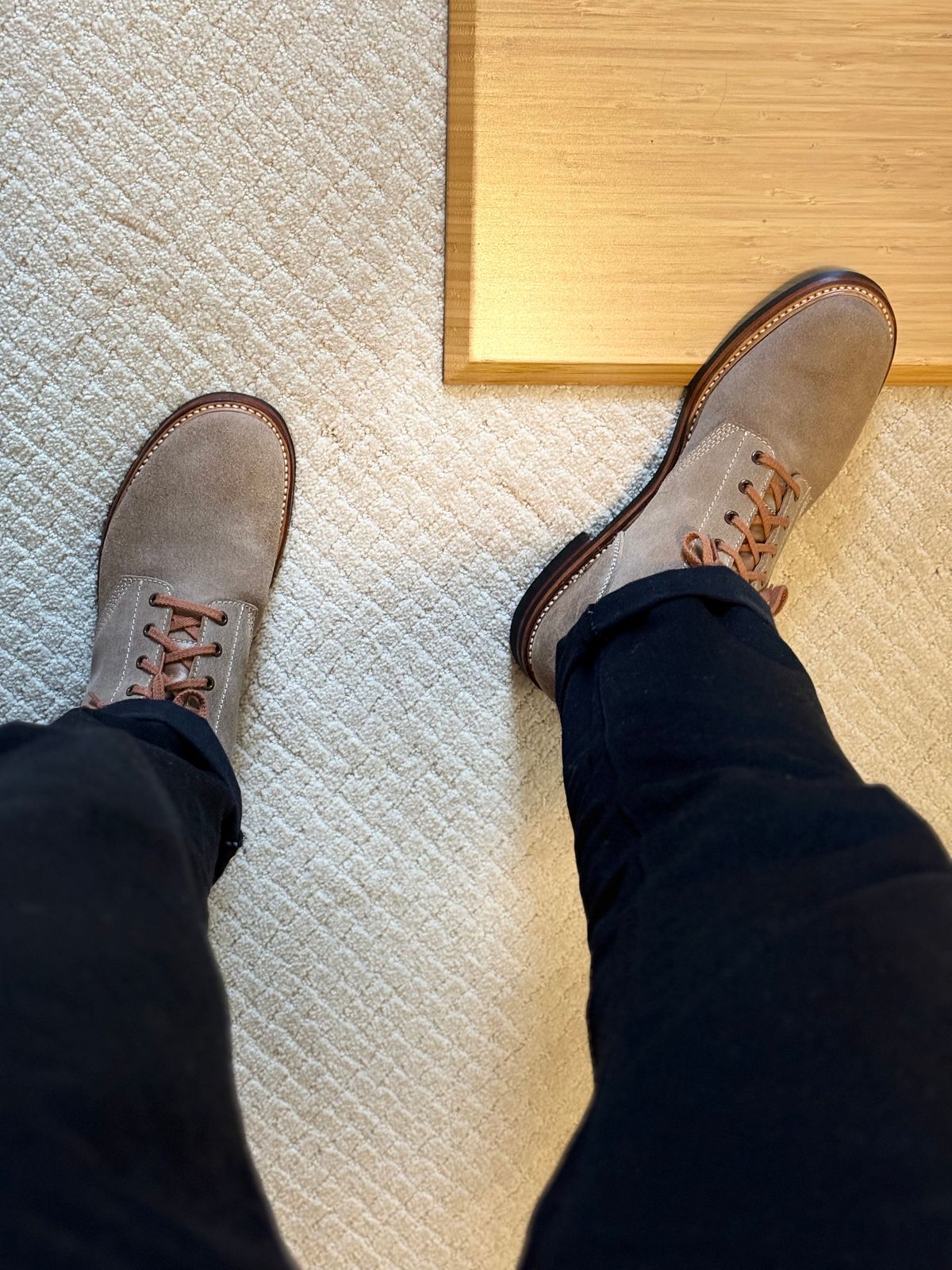 Photo by moznme on January 30, 2024 of the John Lofgren M-43 Service Shoes in Horween Natural CXL Cowhide Roughout.