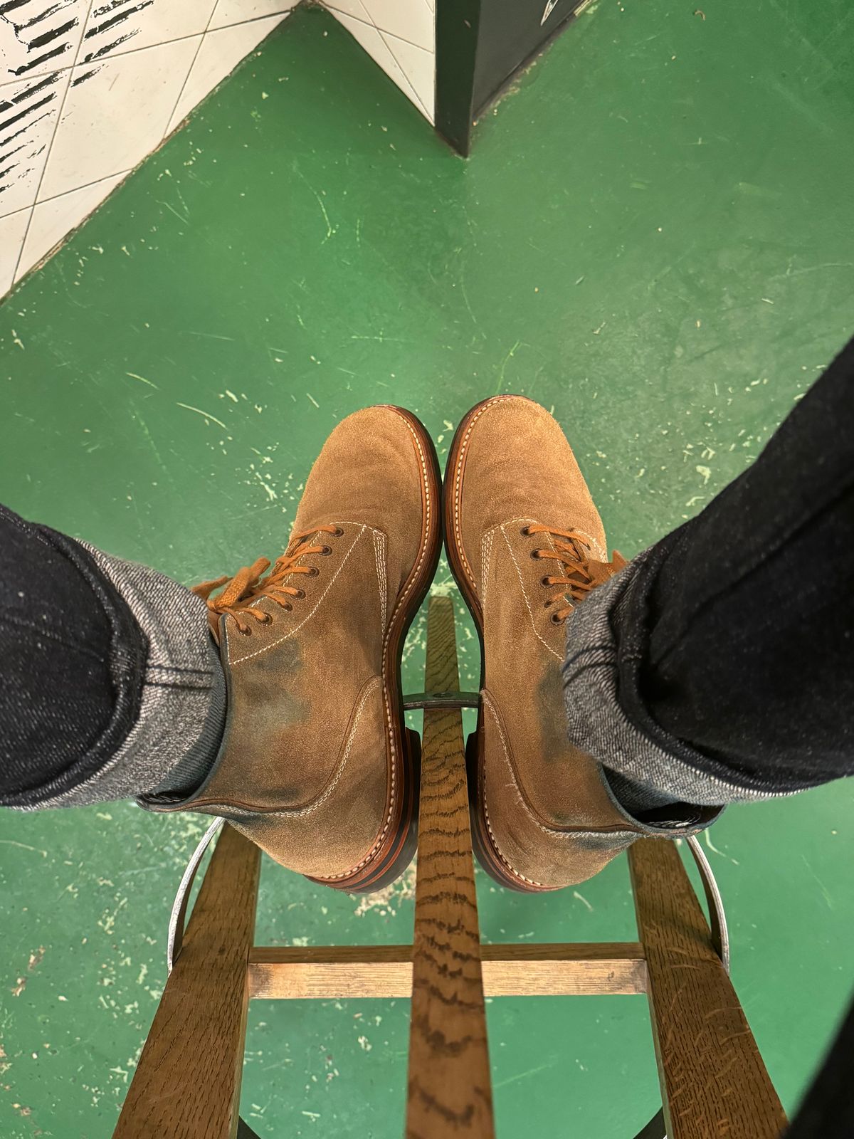 Photo by moznme on March 4, 2024 of the John Lofgren M-43 Service Shoes in Horween Natural CXL Cowhide Roughout.