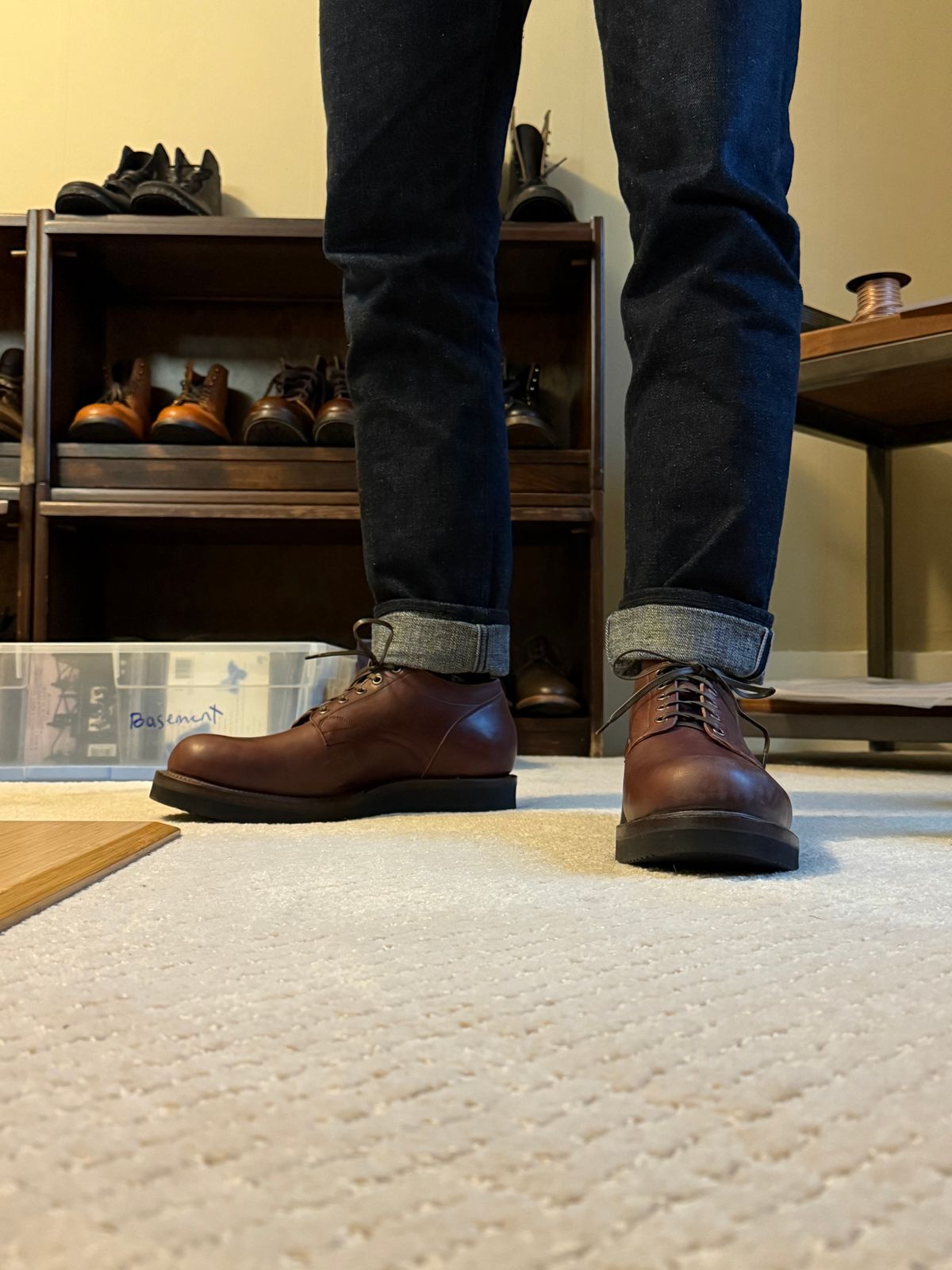 Photo by moznme on January 13, 2025 of the Viberg 145 Oxford in Maryam Burgundy Lucida Horsebutt.