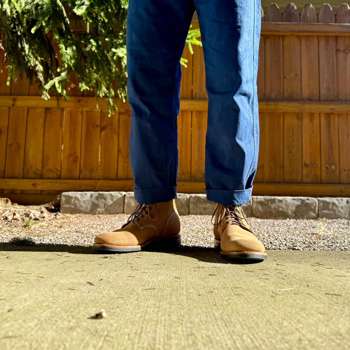 Photo by moznme on July 23, 2025 of the Viberg Boondocker in Horween Marine Field Roughout.