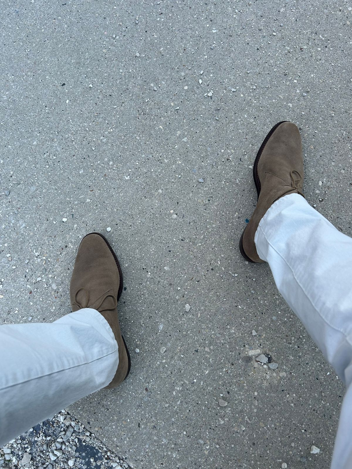 Photo by Vintage_Clark on June 4, 2026 of the Crockett & Jones Sulgrave in Khaki Suede.