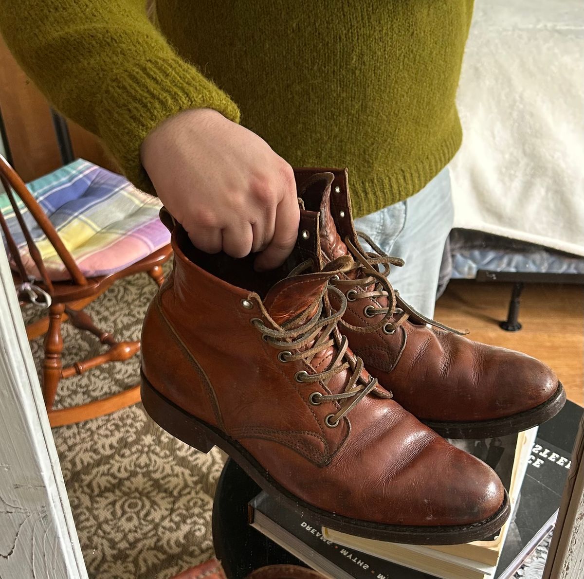 Photo by Vintage_Clark on March 17, 2026 of the Dayton Boots Service Boot in SB foot Copper Oil Tan.