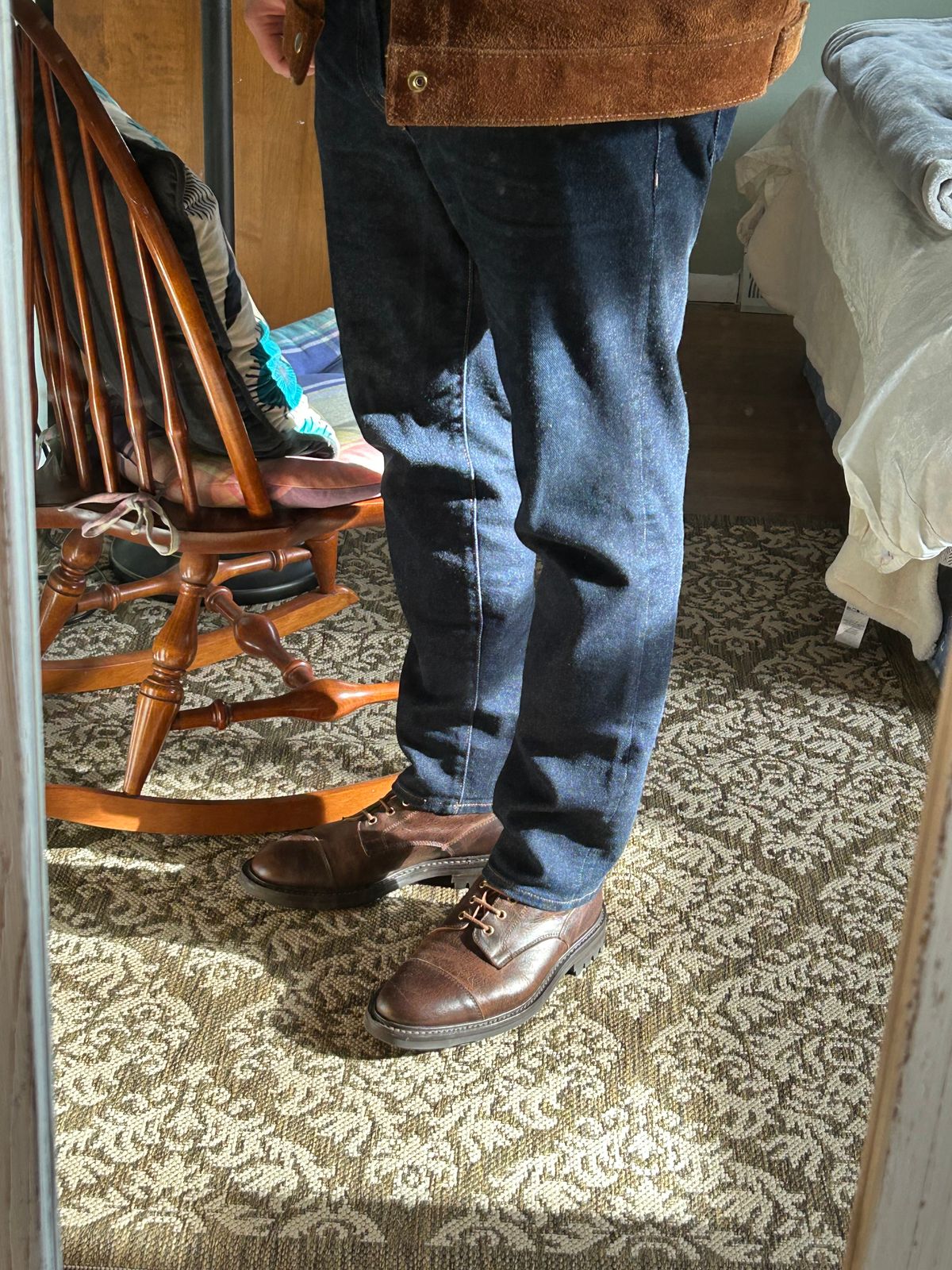 Photo by Vintage_Clark on December 24, 2025 of the Tricker's x Division Road Dean Boot in CF Stead Snuff Naked Kudu.