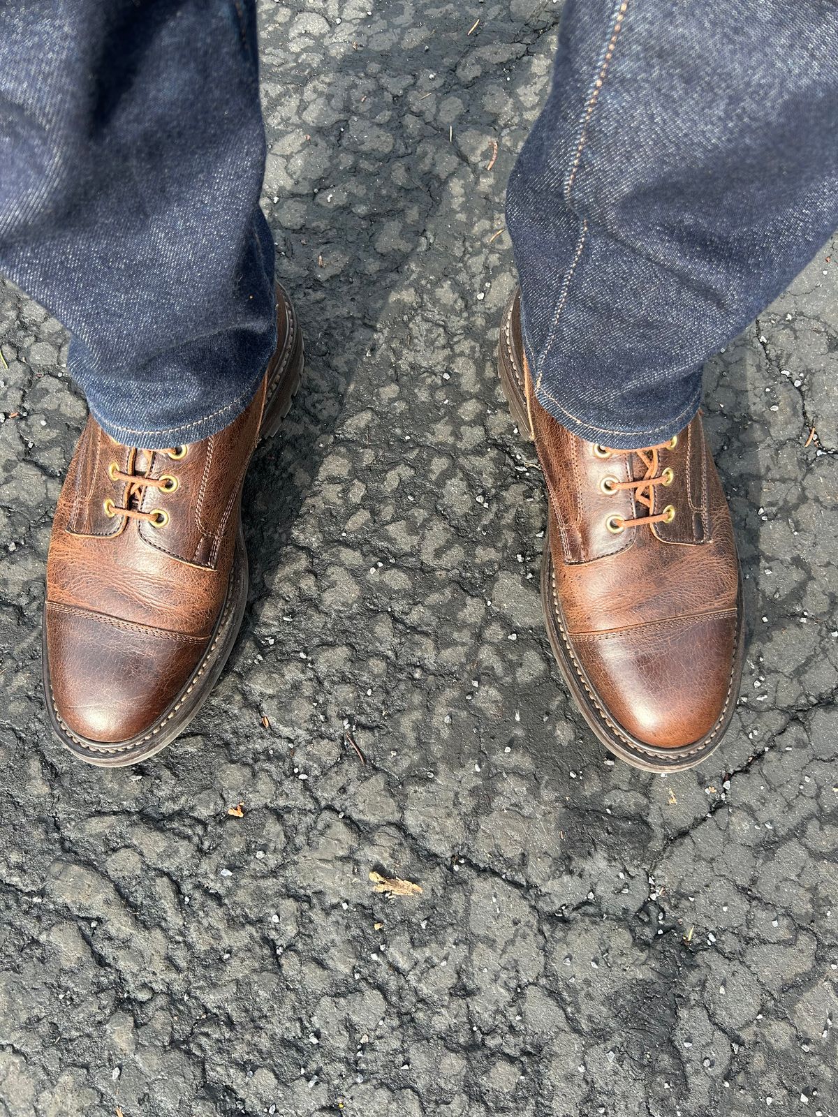 Photo by Vintage_Clark on December 24, 2025 of the Tricker's x Division Road Dean Boot in CF Stead Snuff Naked Kudu.