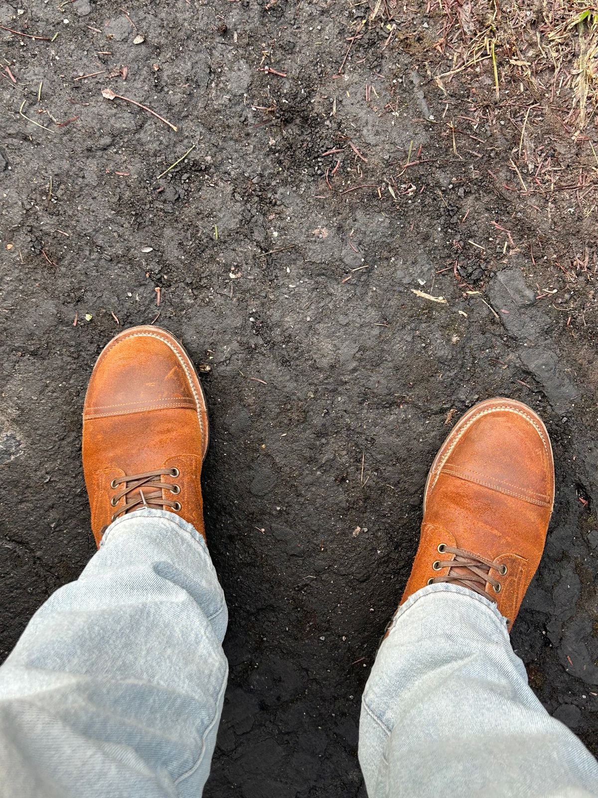 Photo by Vintage_Clark on February 17, 2026 of the Viberg Service Boot in Horween Golden Brown Predator - roughout.
