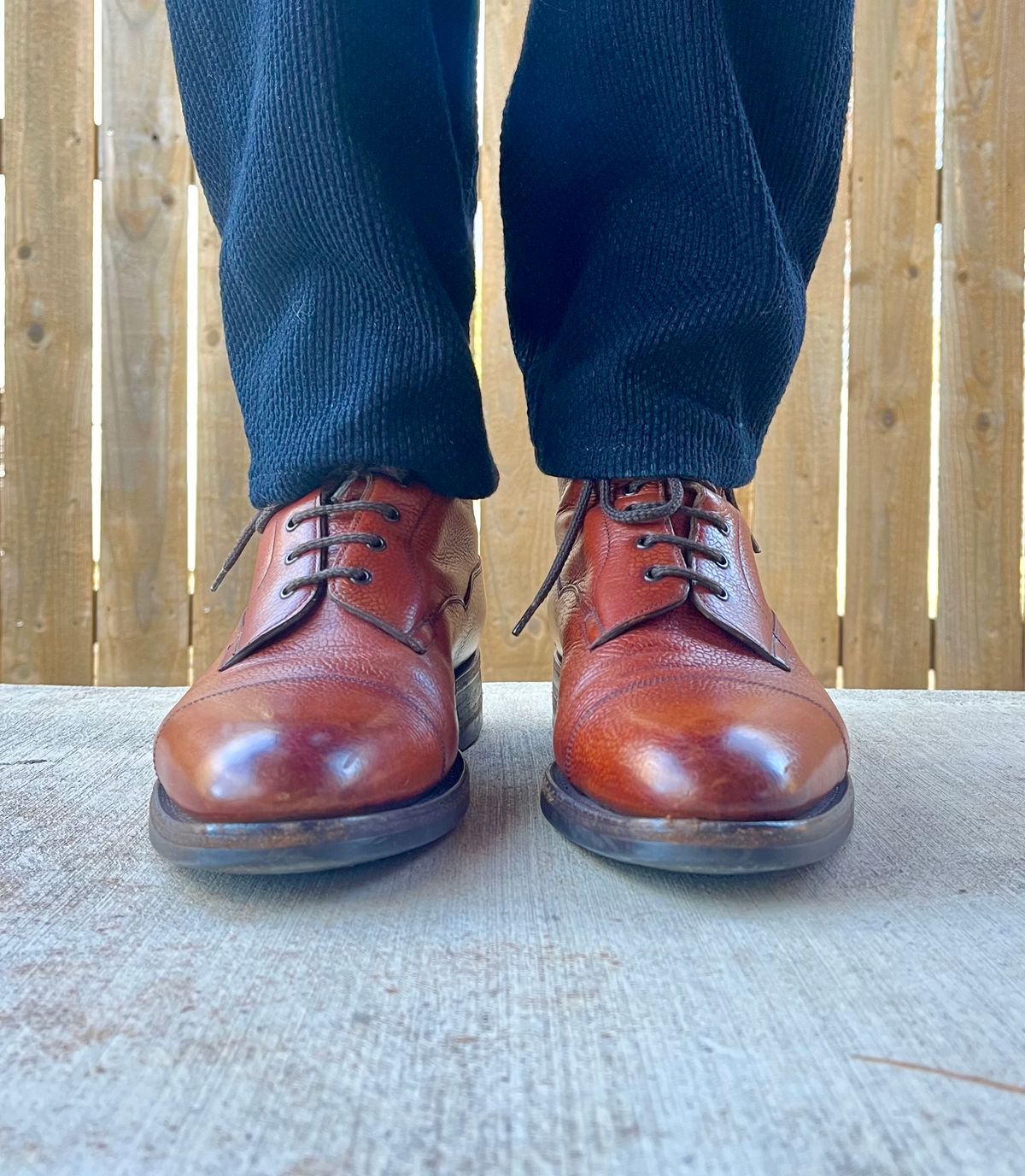 Photo by theoldsole on January 18, 2026 of the Edward Green Galway in Rosewood Country Calf.