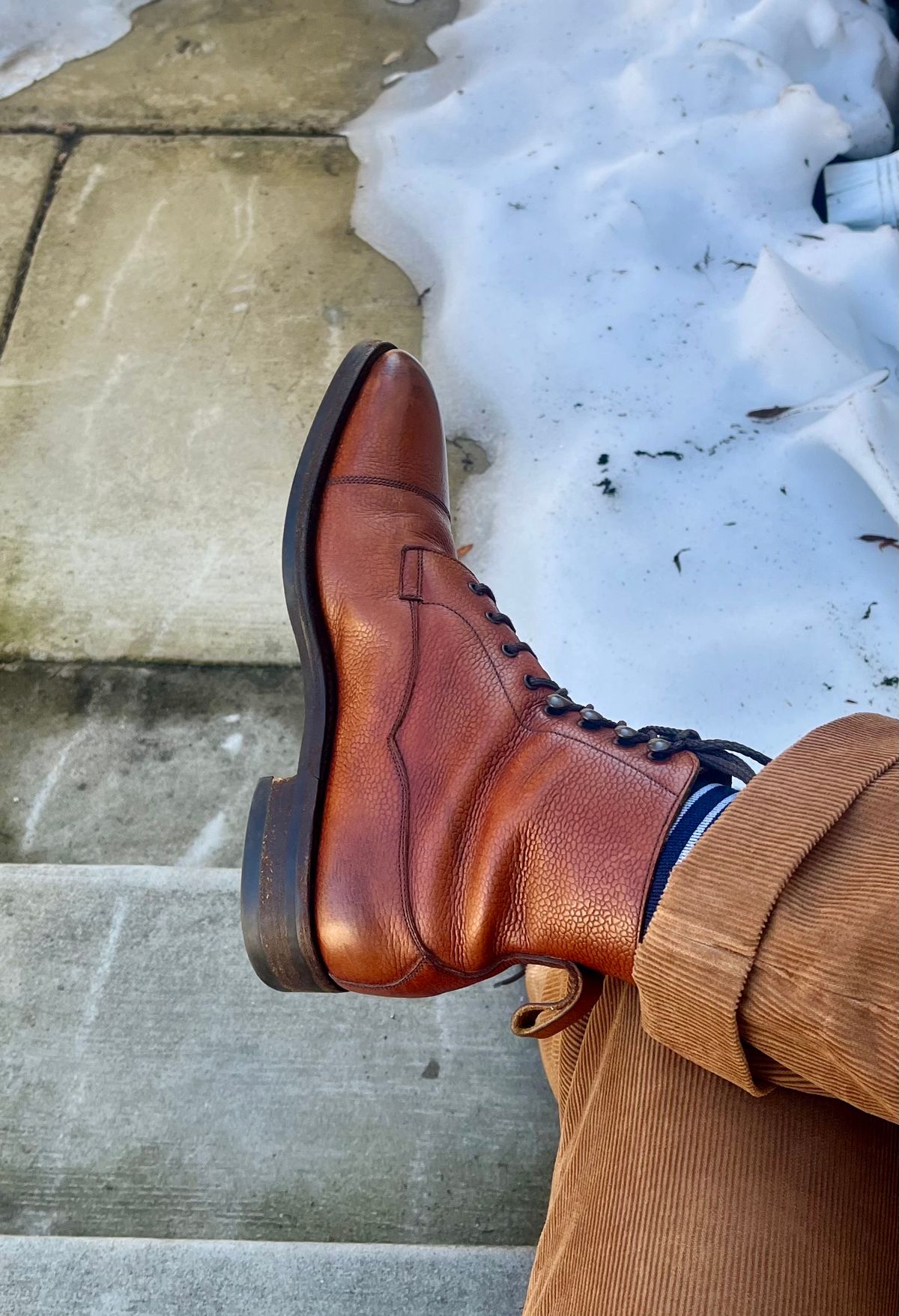 Photo by theoldsole on February 7, 2026 of the Edward Green Galway in Rosewood Country Calf.
