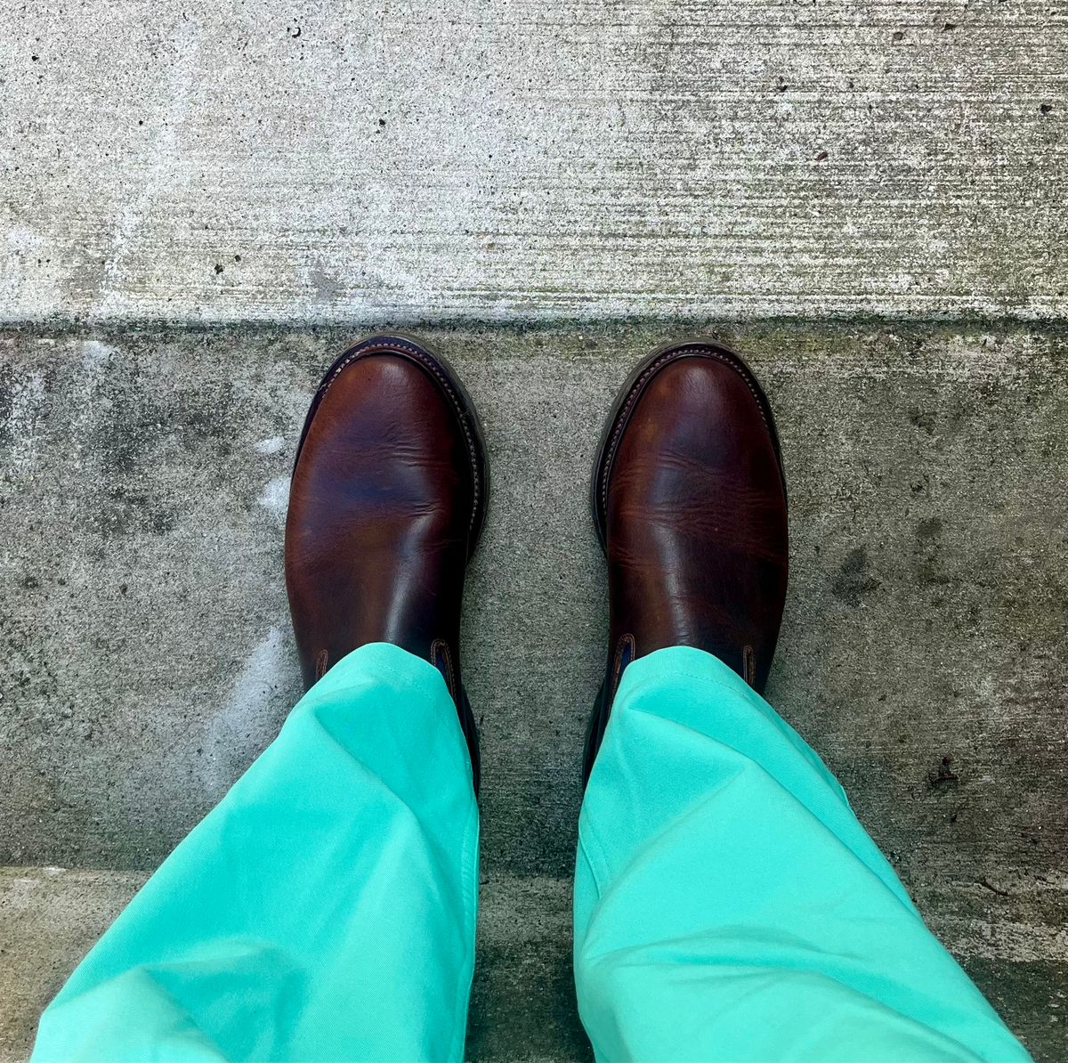 Photo by theoldsole on February 13, 2026 of the Viberg Slipper in C.F. Stead Whiskey Phoenix.