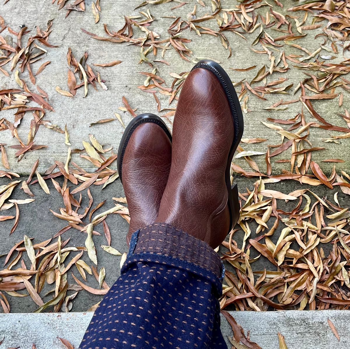 Photo by theoldsole on December 24, 2025 of the Enzo Bonafe Side Zip Boot in Kudu Jamaica.