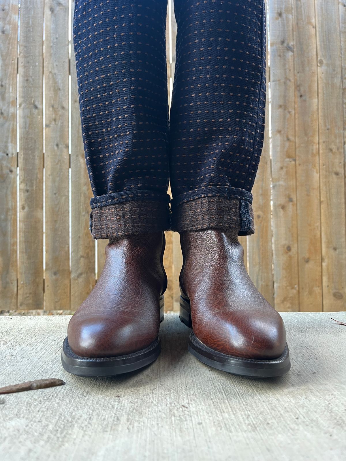 Photo by theoldsole on December 24, 2025 of the Enzo Bonafe Side Zip Boot in Kudu Jamaica.