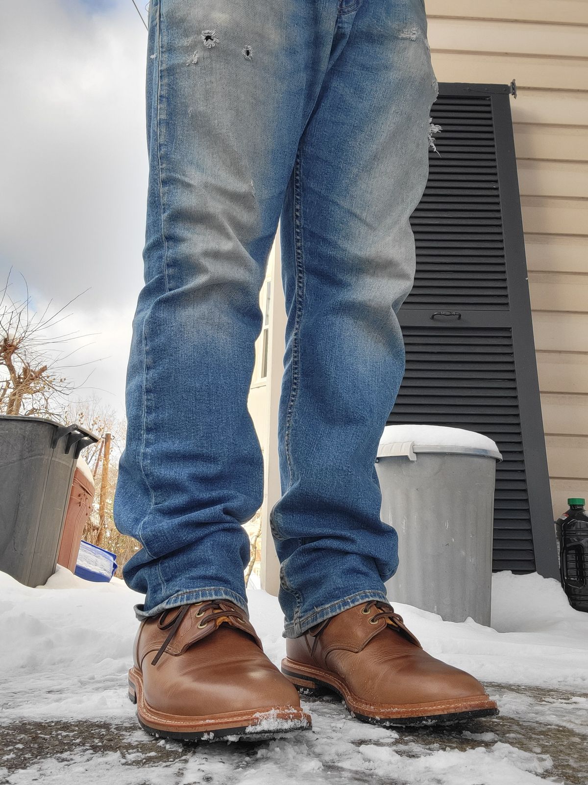 Photo by Jlenhart412 on December 14, 2025 of the Grant Stone Diesel Boot in Horween Dune Chromexcel.