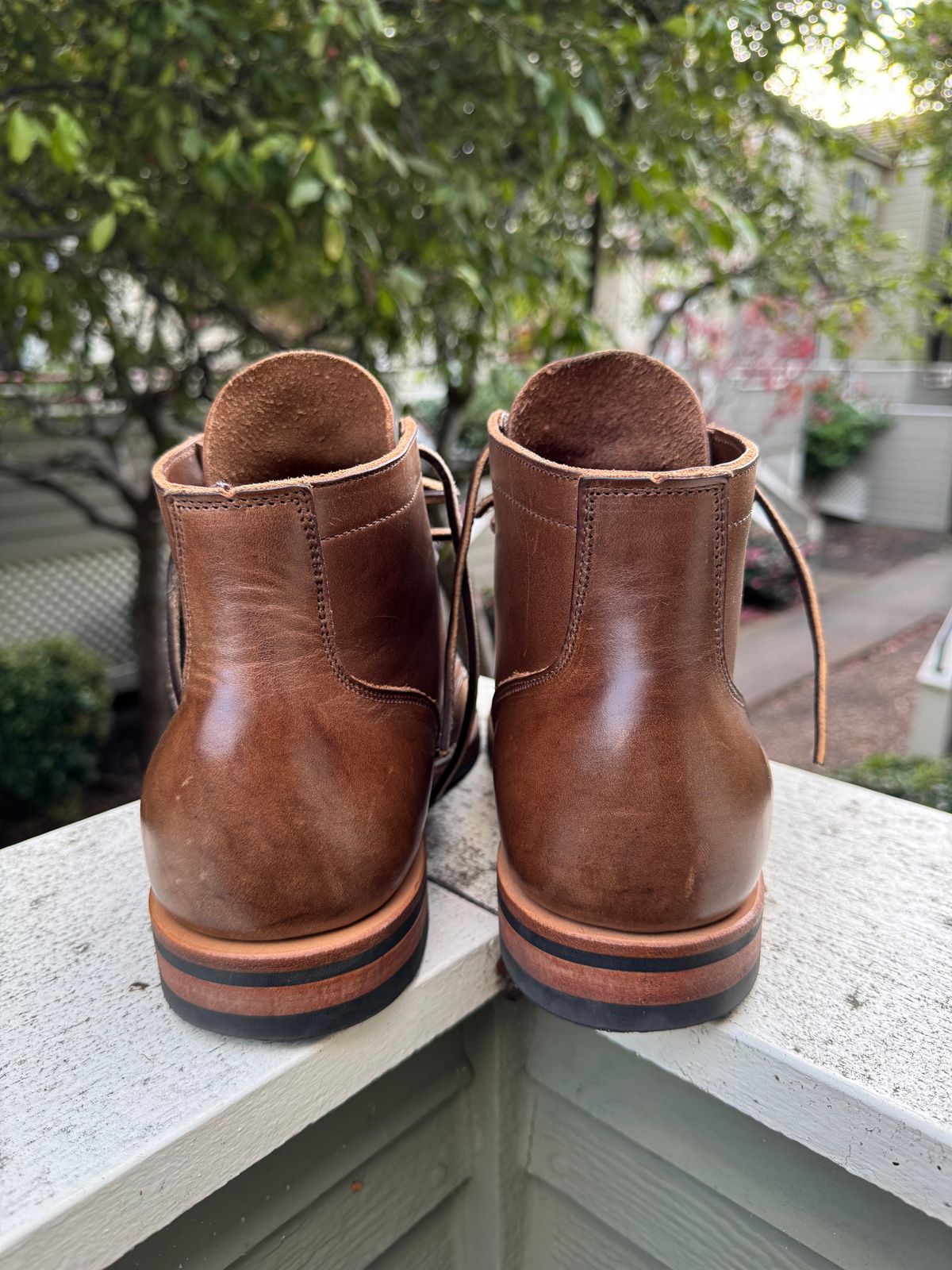 Photo by lubenthrust on November 6, 2024 of the Viberg Service Boot PCT in Horween Natural Chromexcel.