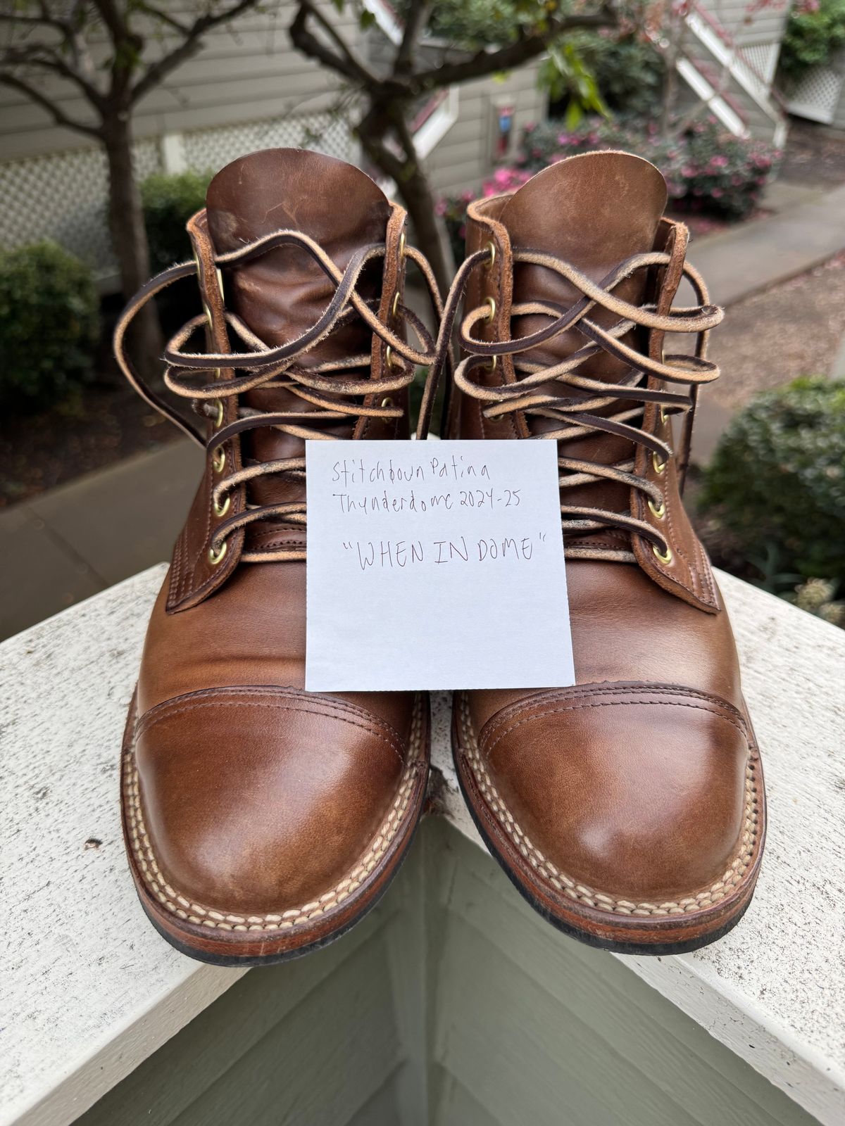 Photo by lubenthrust on November 6, 2024 of the Viberg Service Boot PCT in Horween Natural Chromexcel.