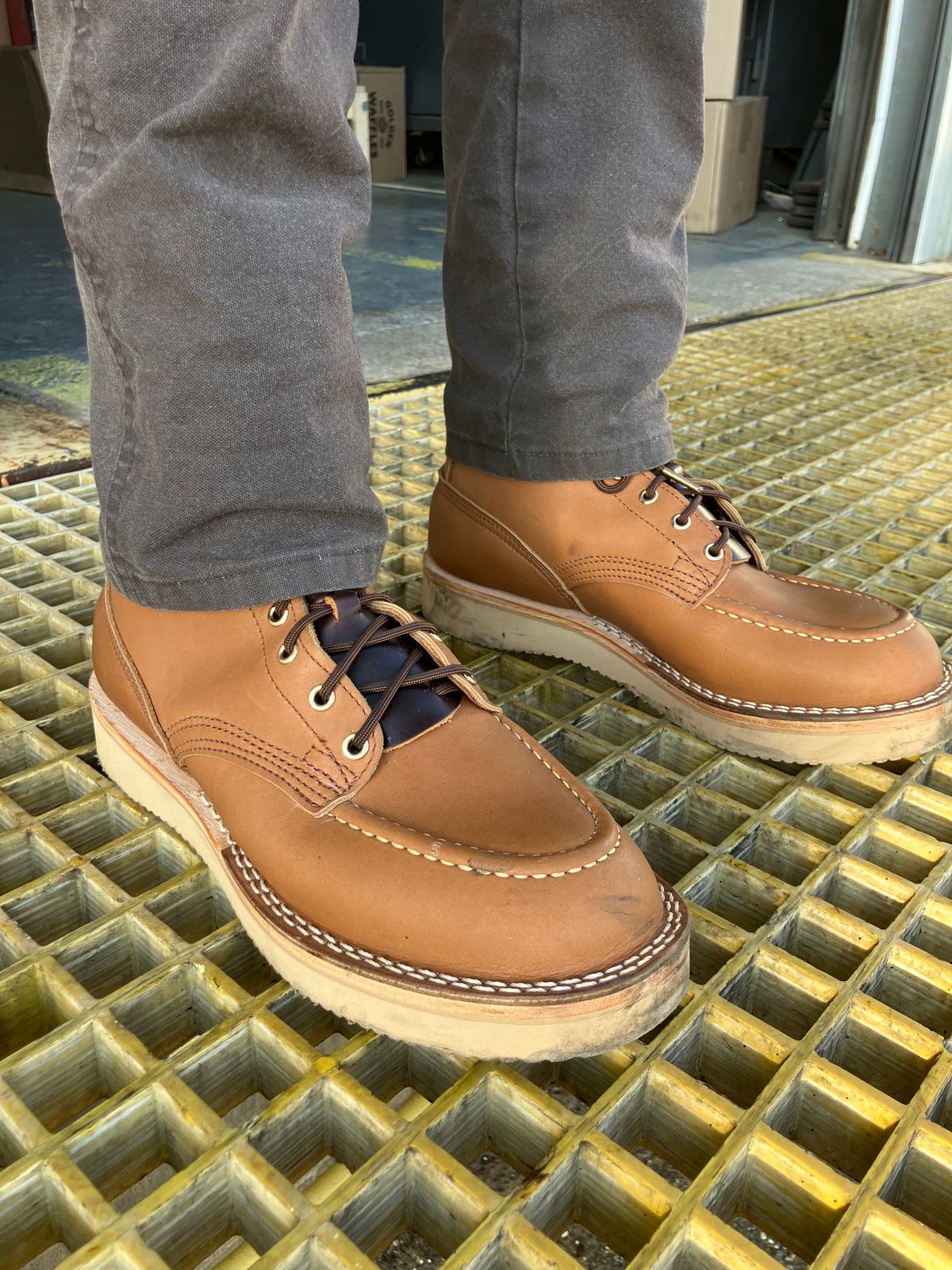 Photo by FutureCorpse33 on April 18, 2025 of the Nicks Lace Up Work in Seidel 1964 Tan.