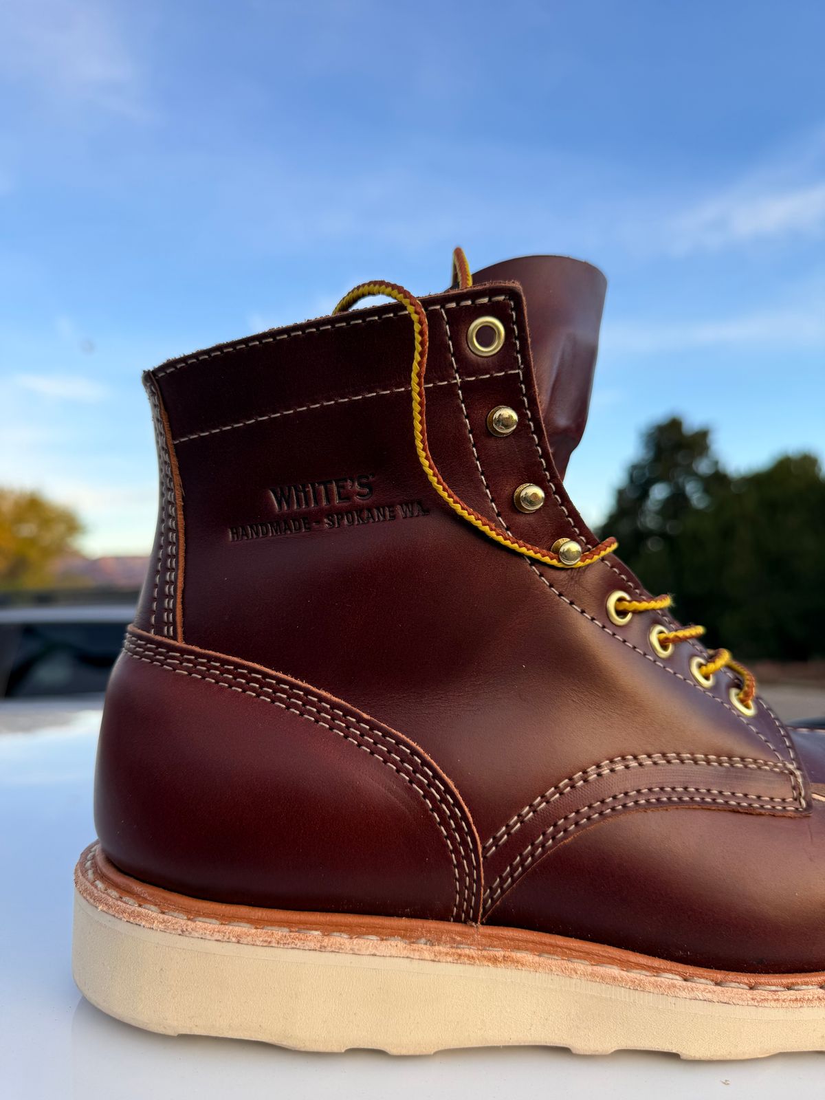 Photo by Ahab78 on November 26, 2025 of the White's Perry 6" Select in Seidel British Tan Double Shot.