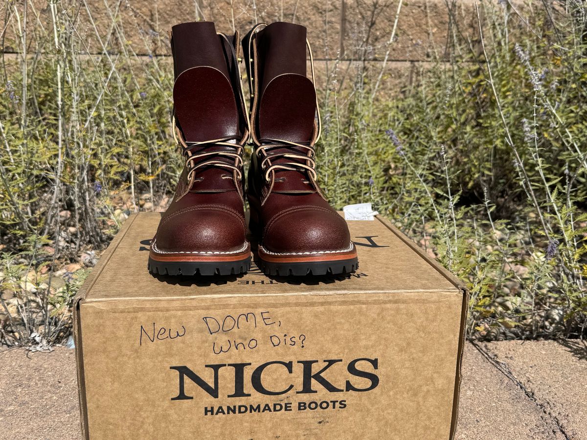 Photo by bootbrodrew on October 4, 2025 of the Nicks Lace Up Heritage in Horween Tan Waxed Flesh.