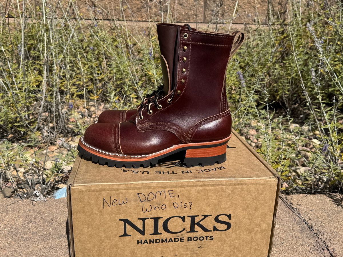 Photo by bootbrodrew on October 4, 2025 of the Nicks Lace Up Heritage in Horween Tan Waxed Flesh.