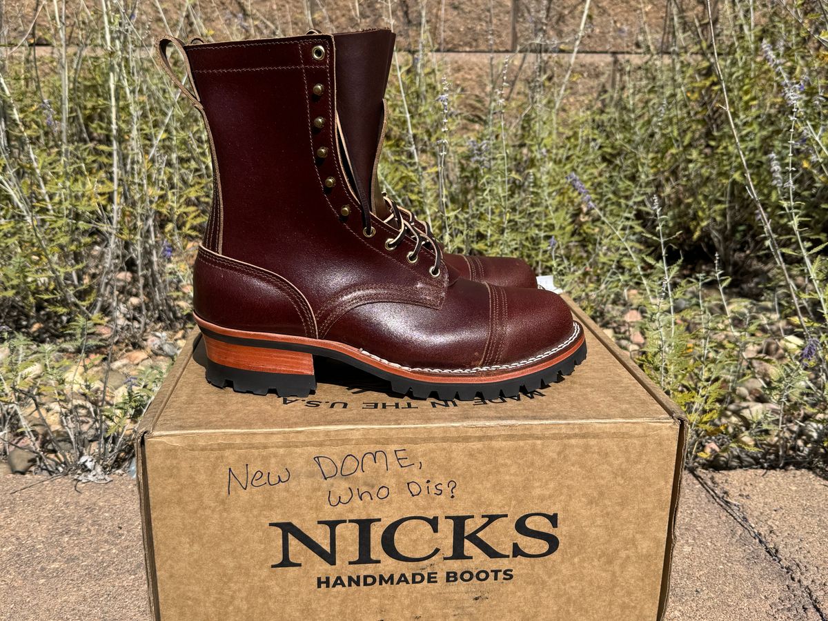 Photo by bootbrodrew on October 4, 2025 of the Nicks Lace Up Heritage in Horween Tan Waxed Flesh.