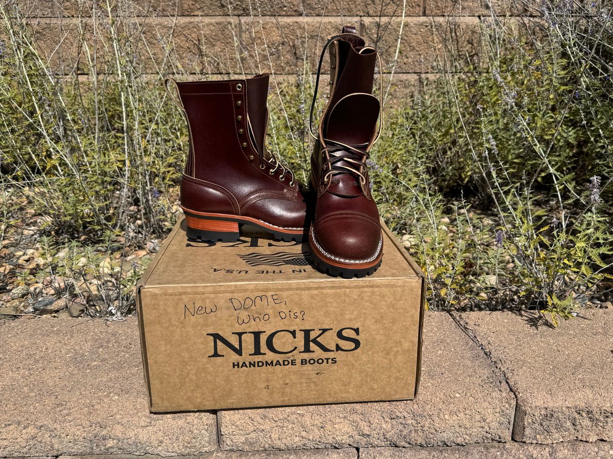 Photo by bootbrodrew on October 4, 2025 of the Nicks Lace Up Heritage in Horween Tan Waxed Flesh.