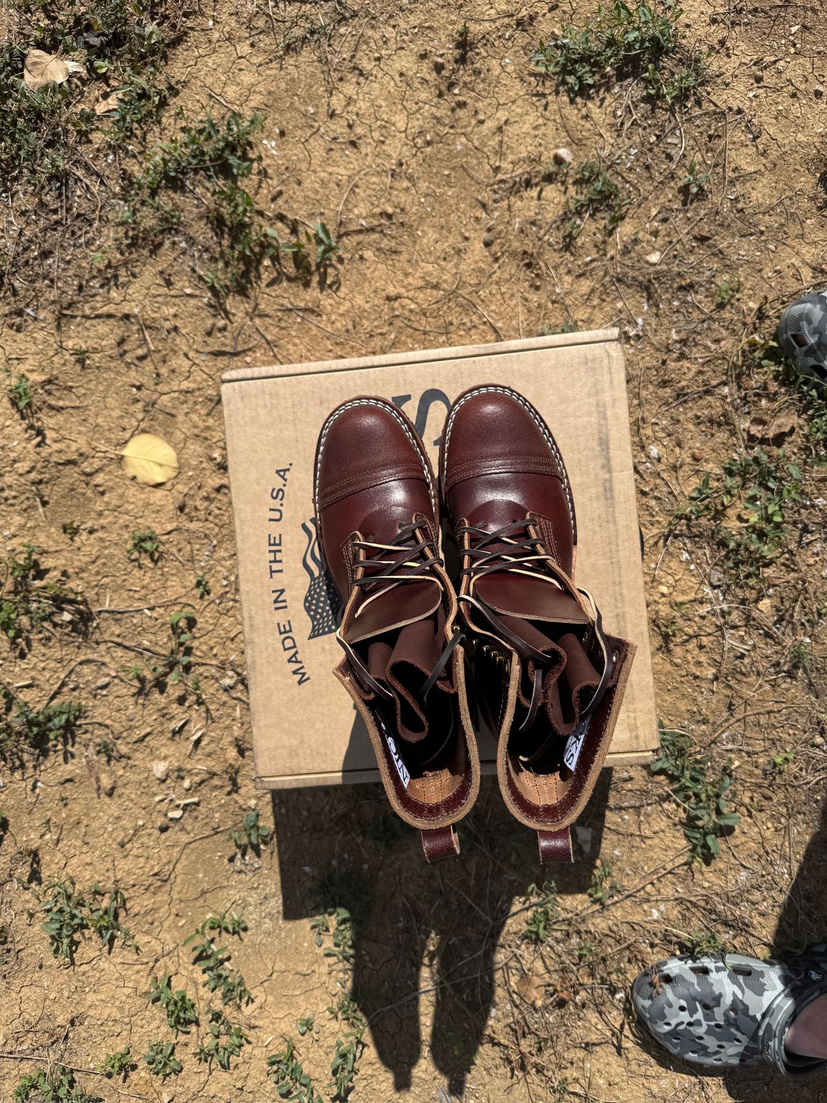 Photo by bootbrodrew on October 4, 2025 of the Nicks Lace Up Heritage in Horween Tan Waxed Flesh.