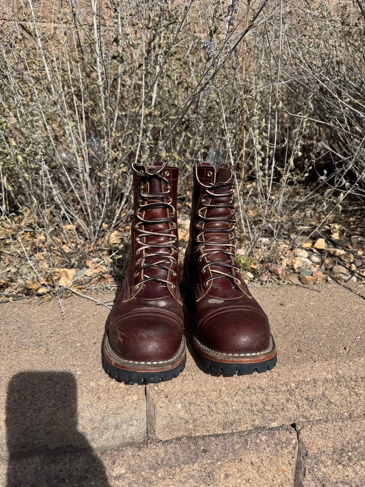 Photo by bootbrodrew on November 2, 2025 of the Nicks Lace Up Heritage in Horween Tan Waxed Flesh.