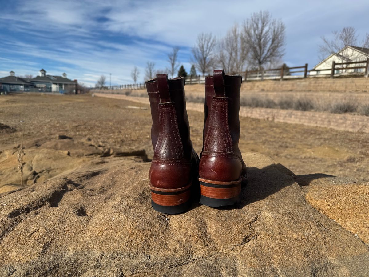 Photo by bootbrodrew on January 4, 2026 of the Nicks Lace Up Heritage in Horween Tan Waxed Flesh.